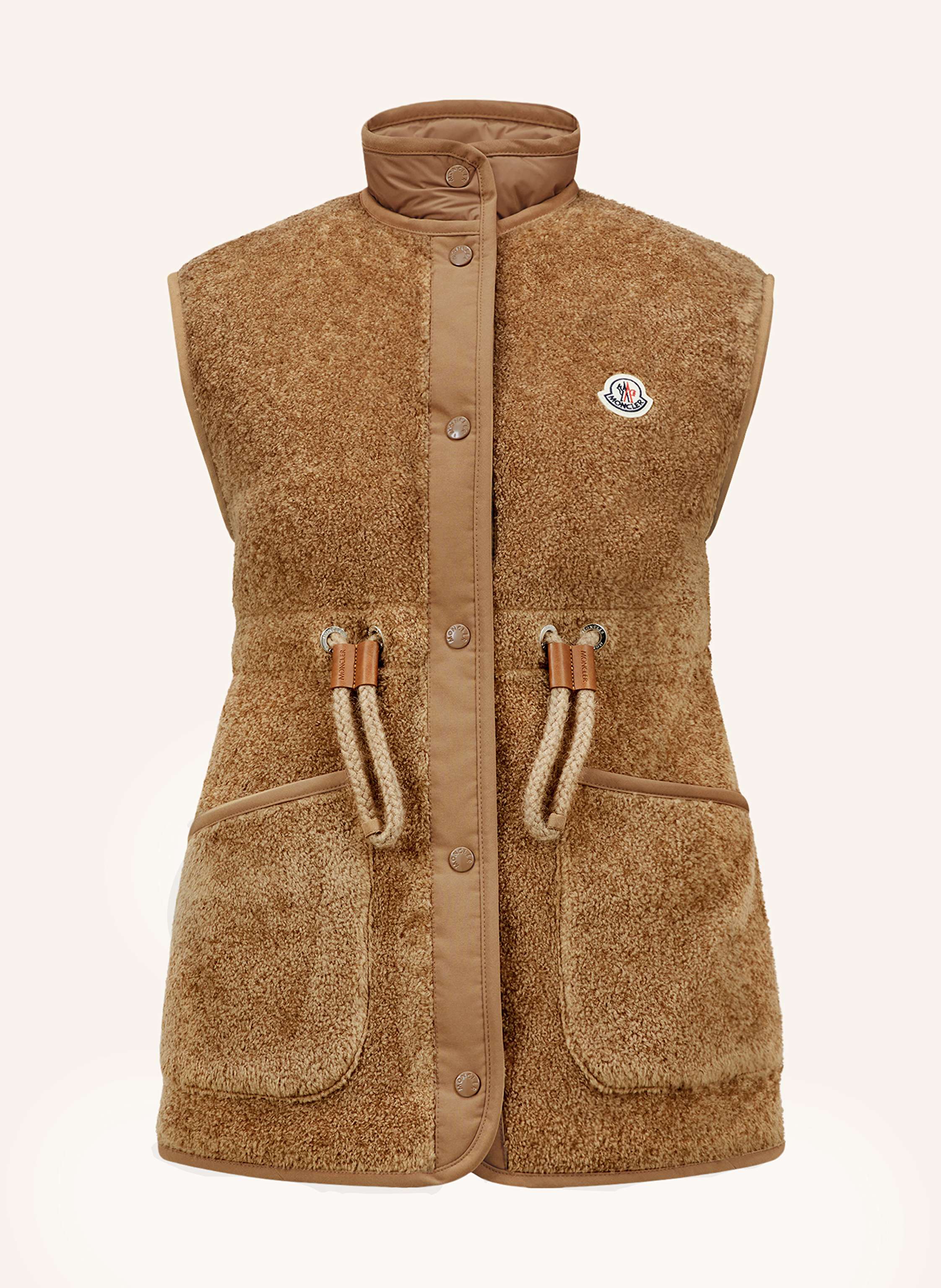 MONCLER Down jacket BOST with teddy in cognac