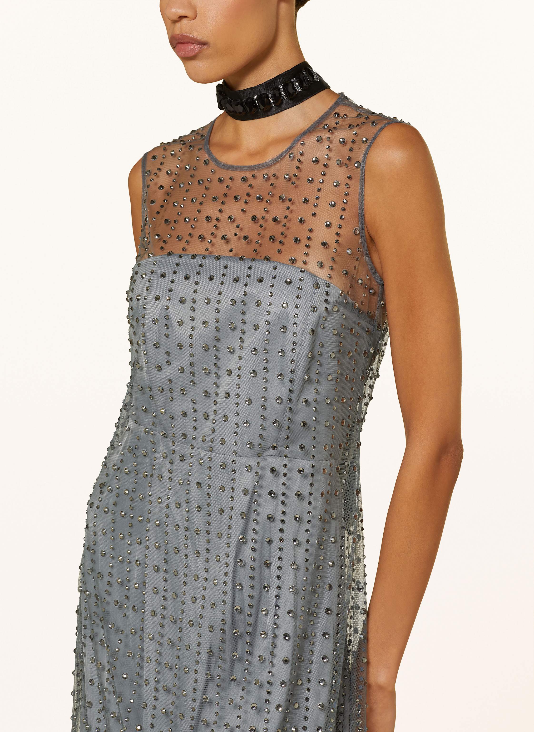 Thumbnail - Luisa Cerano 2-In-1-Cocktailkleid Mit Schmucksteinen grau