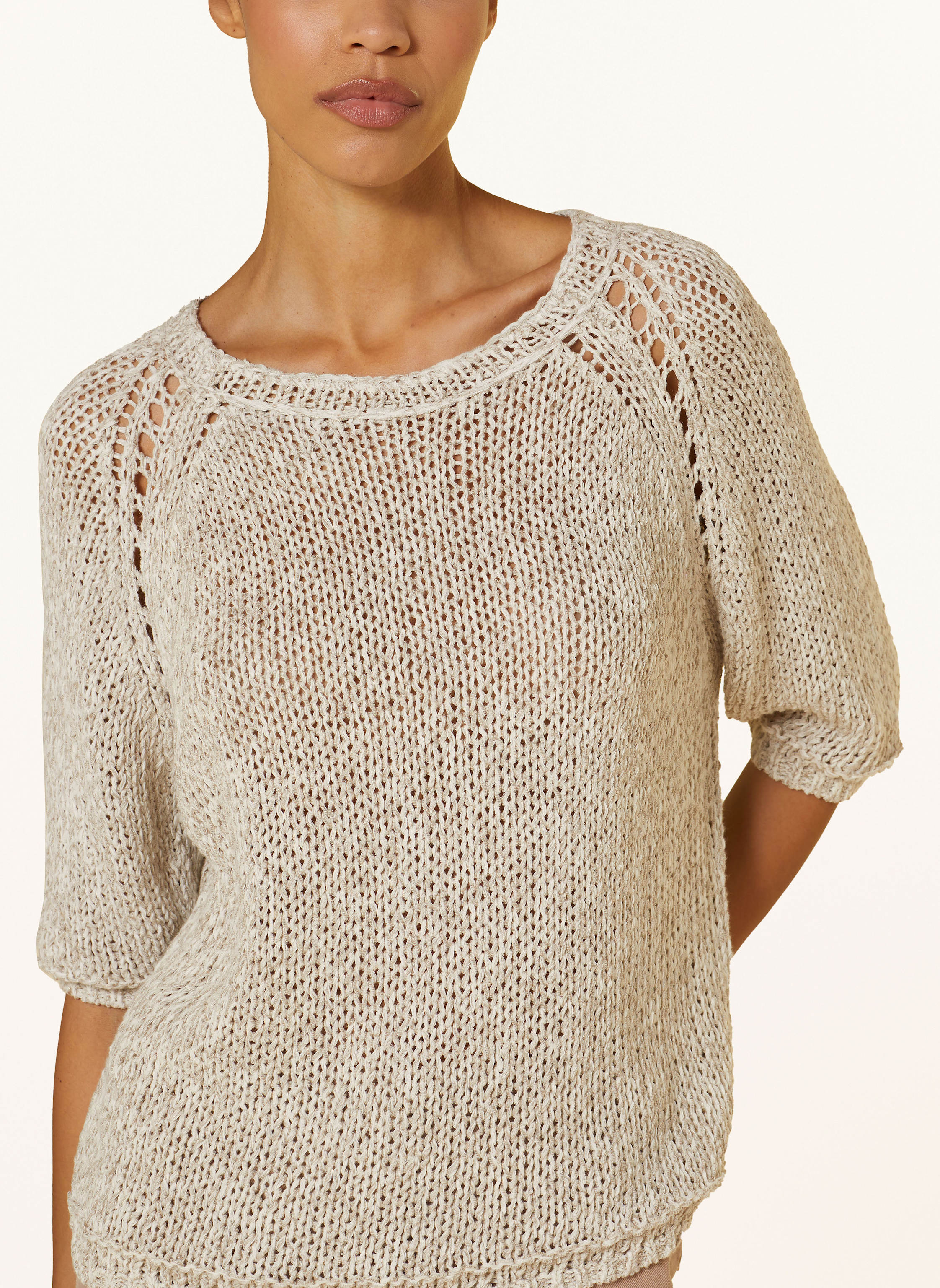 Thumbnail - Luisa Cerano Pullover Mit Leinen Und 3/4-Arm beige