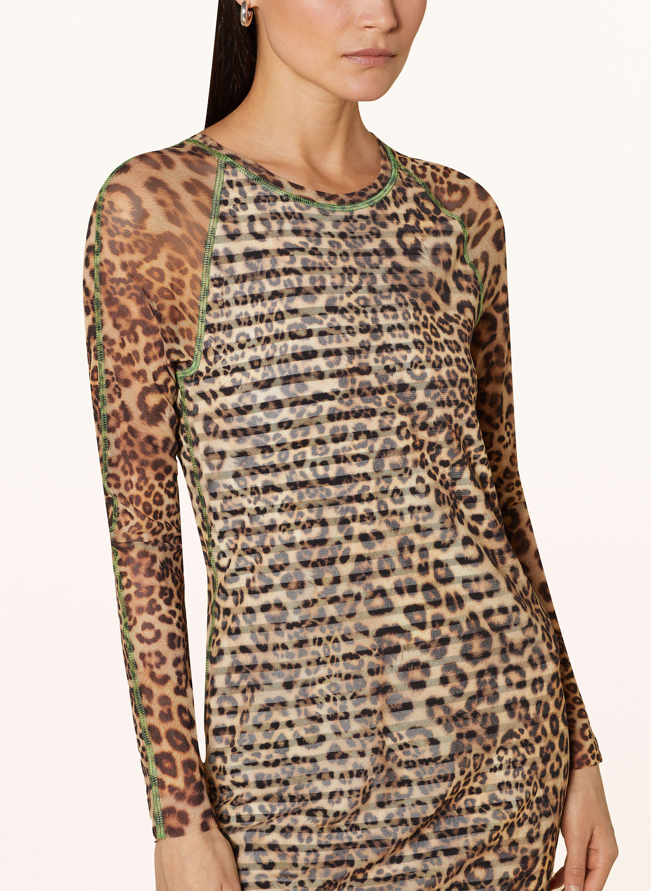 Thumbnail - Marc Cain Etuikleid Aus Mesh braun