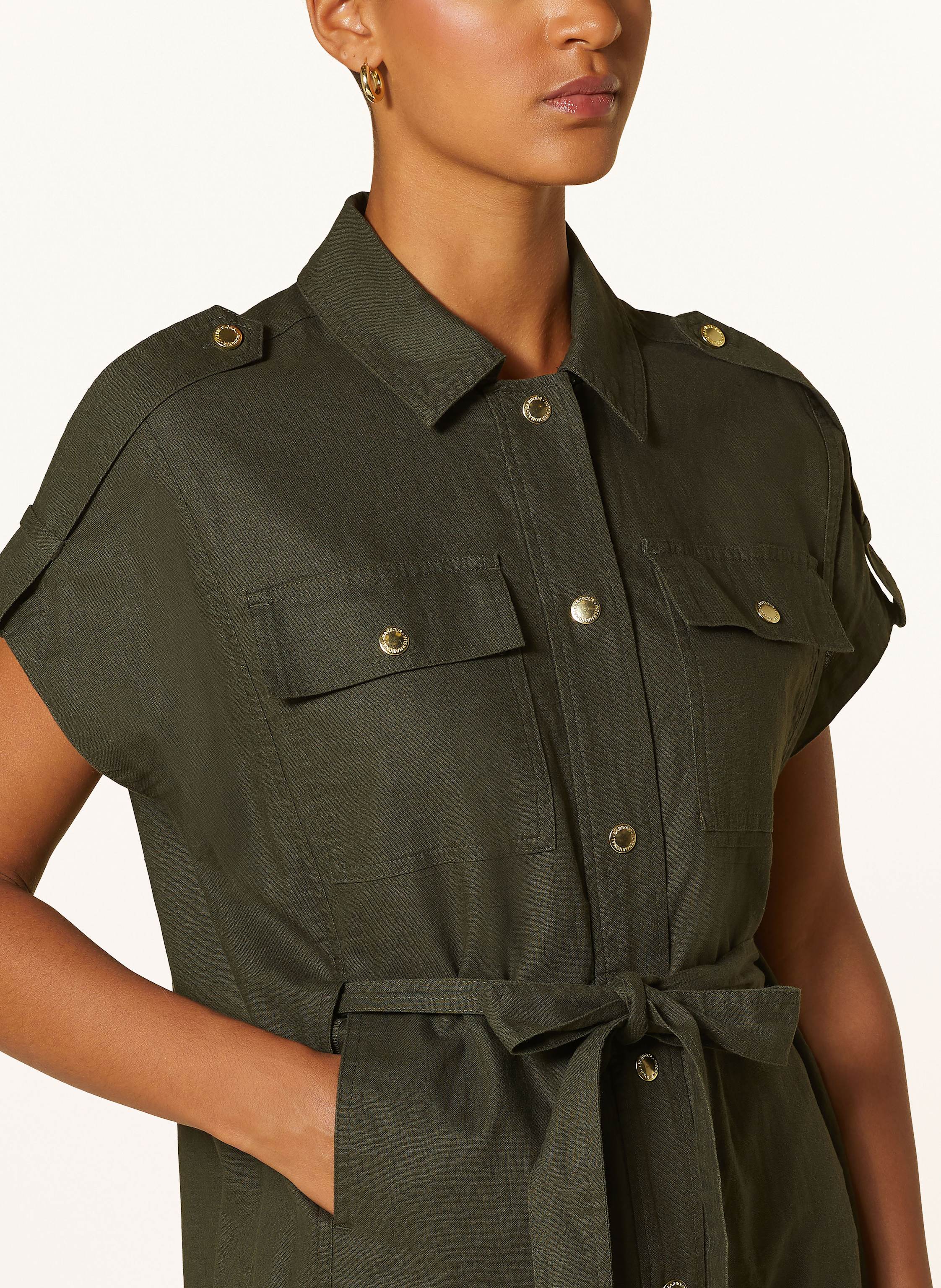 Thumbnail - Barbour International Hemdblusenkleid Harlow Mit Leinen gruen