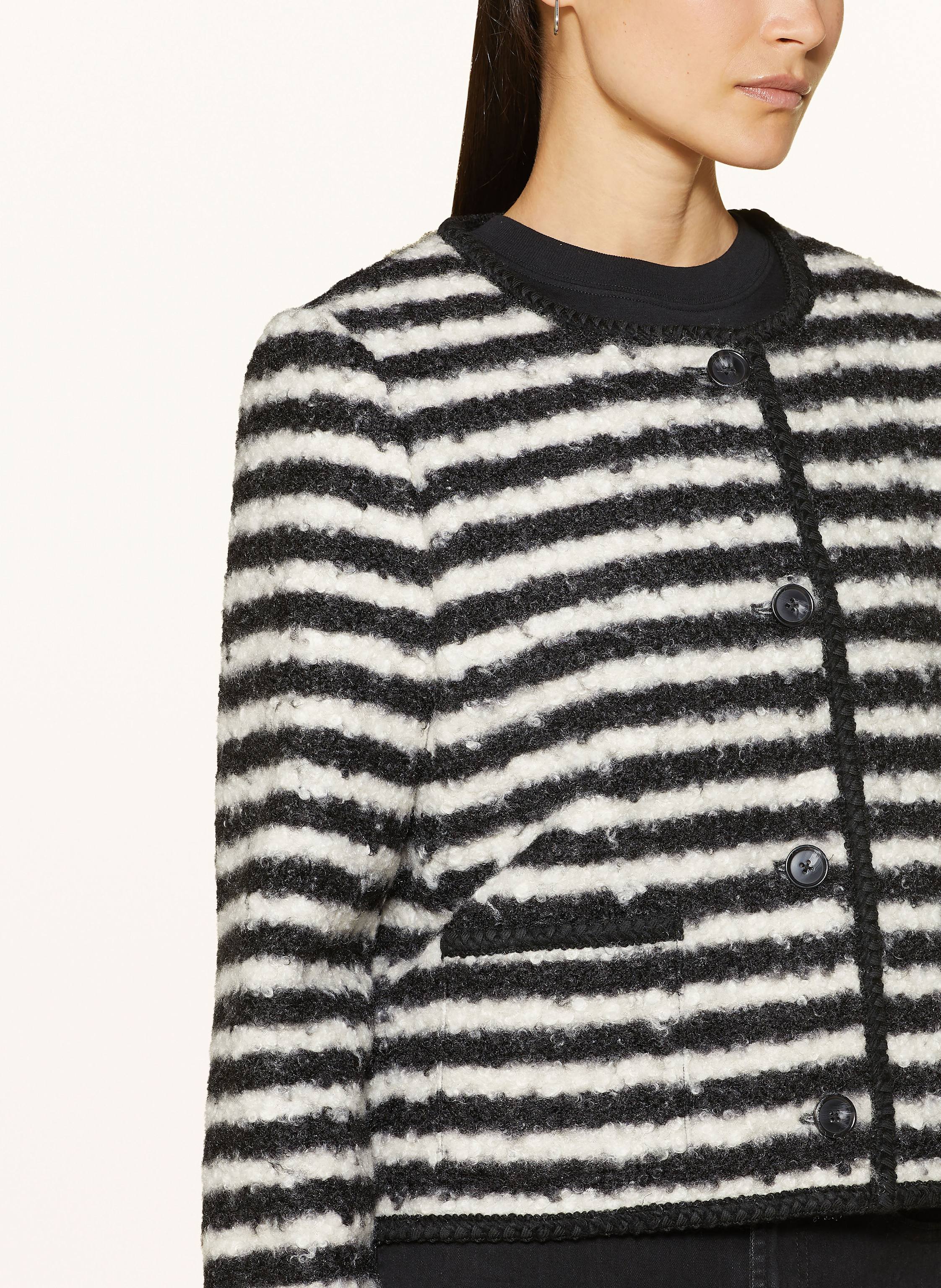 Thumbnail - Mrs & Hugs Kastenjacke Aus Bouclé schwarz