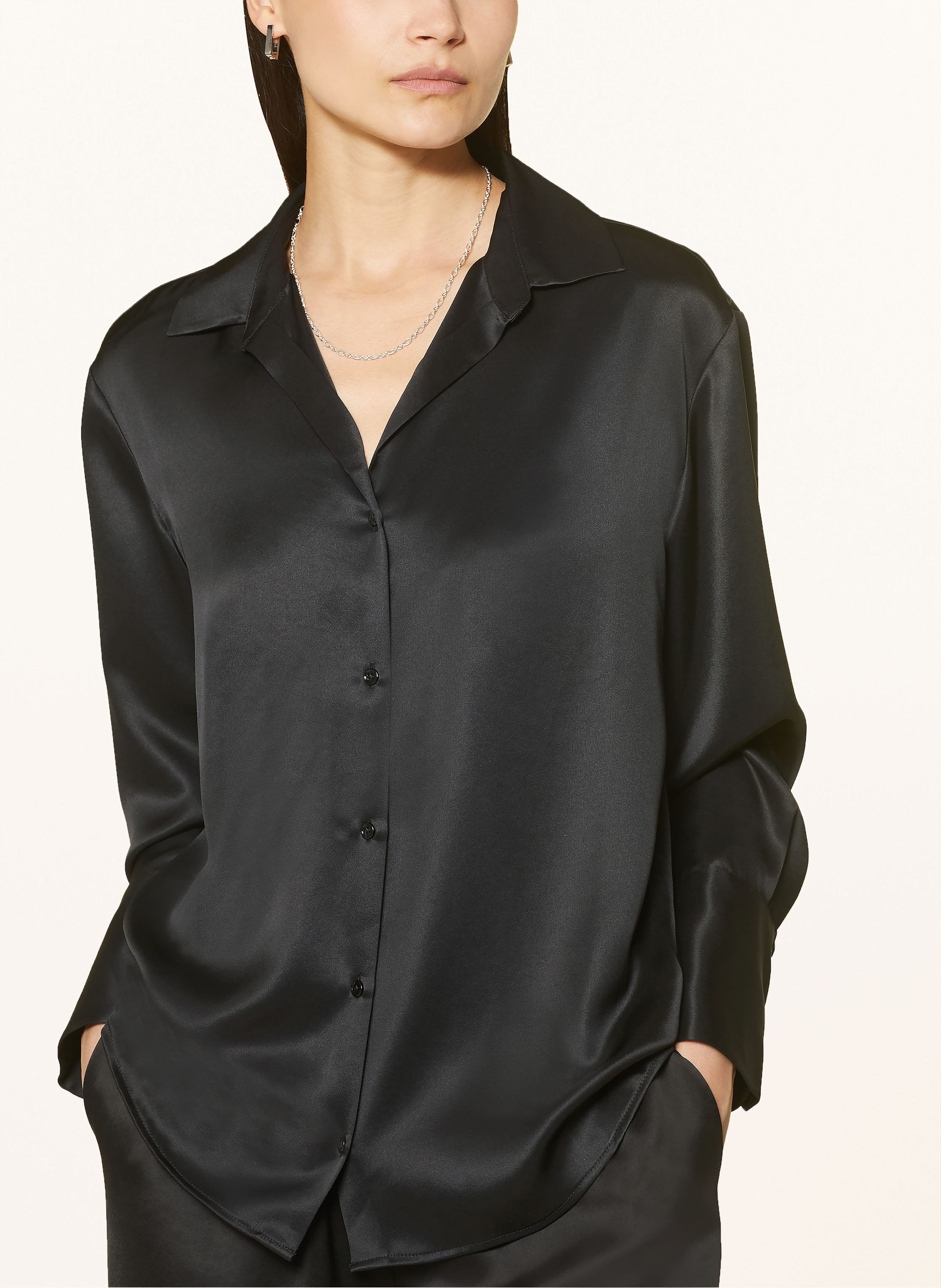 Thumbnail - Mrs & Hugs Satinbluse schwarz