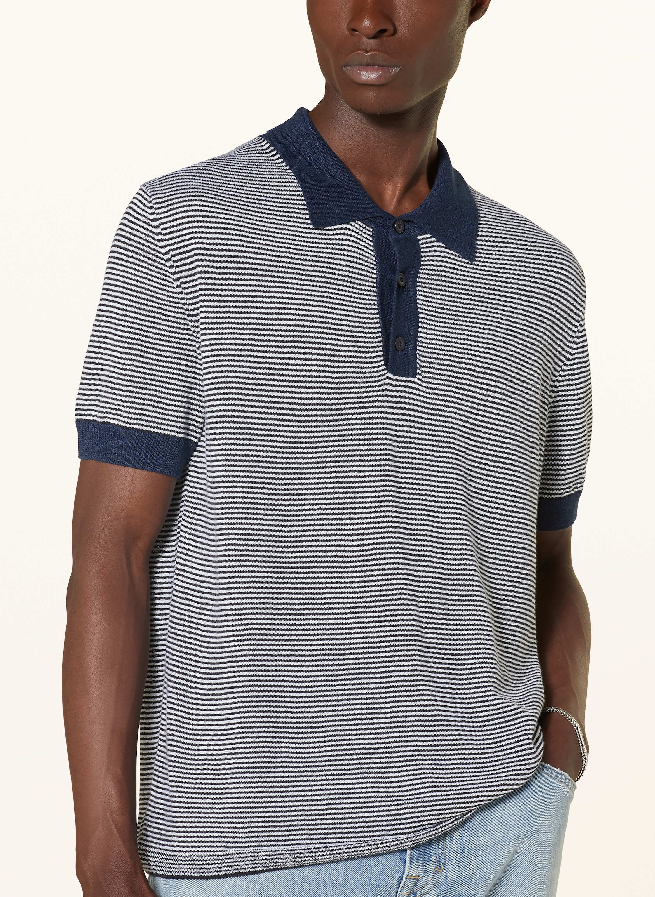 Thumbnail - Closed Strick-Poloshirt blau