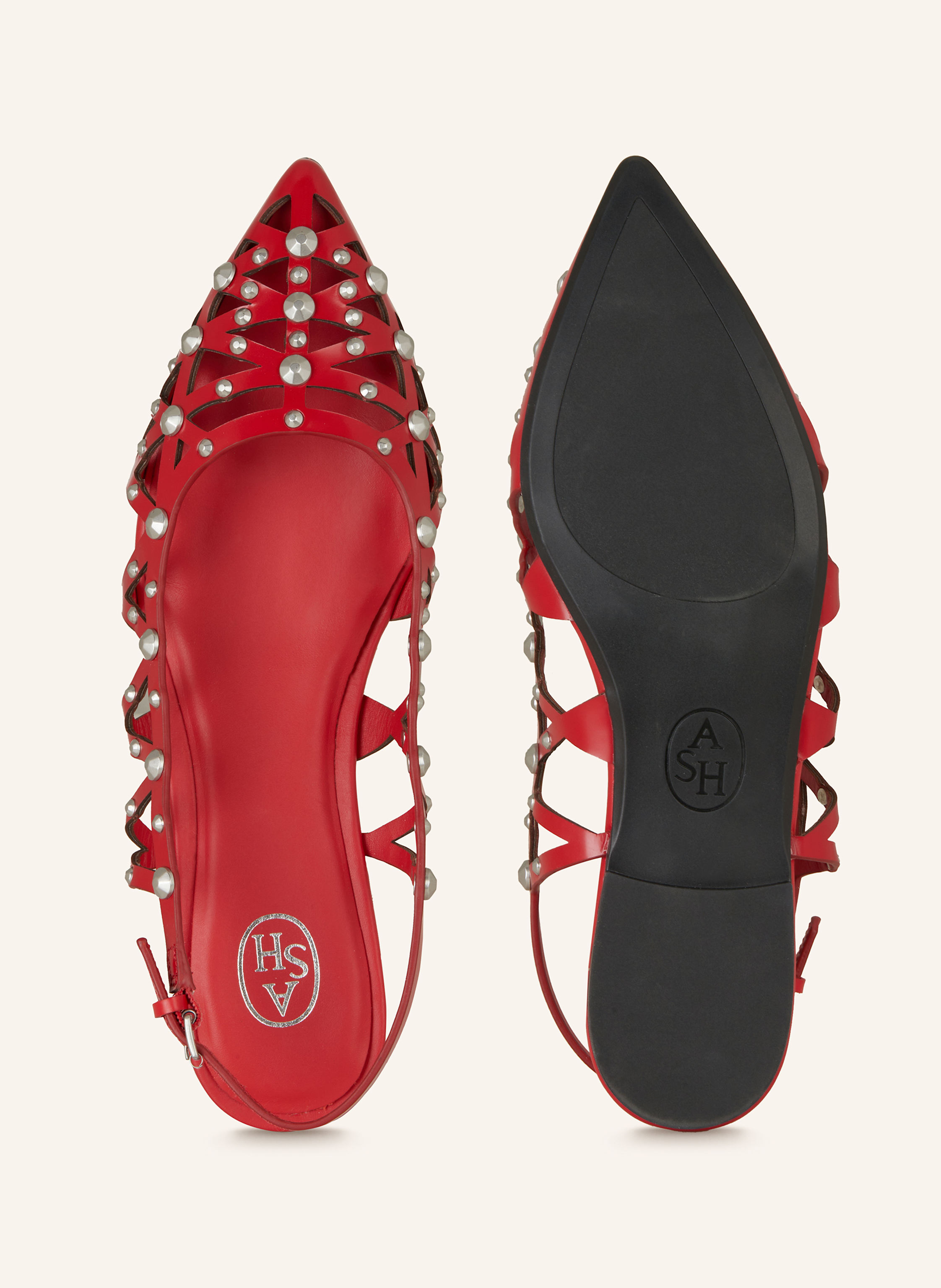Thumbnail - Ash Slingballerinas Bazaar Mit Nieten rot