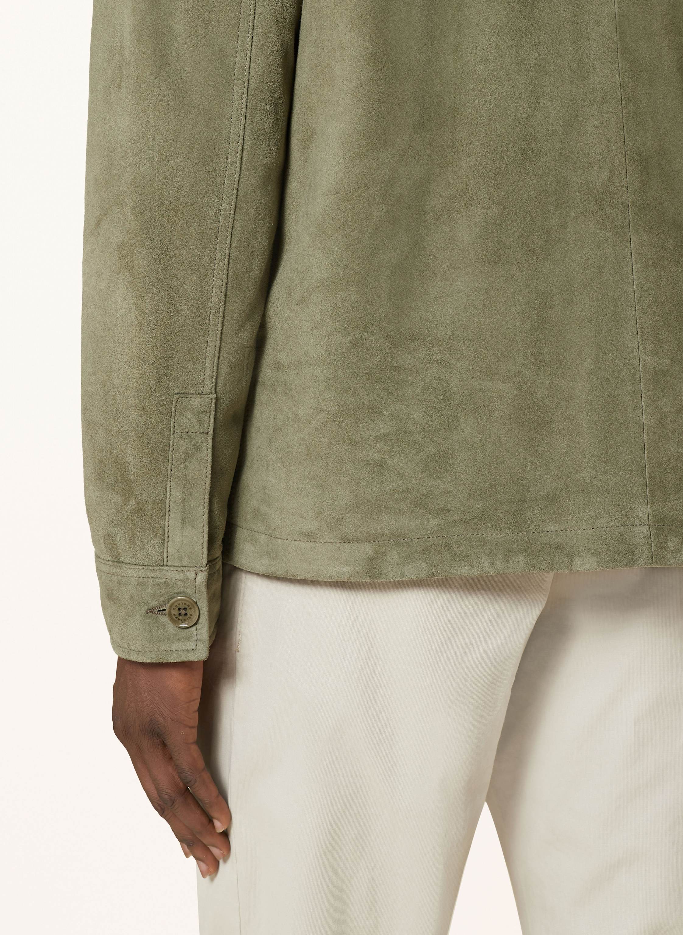 Thumbnail - Belstaff Leder-Overjacket gruen