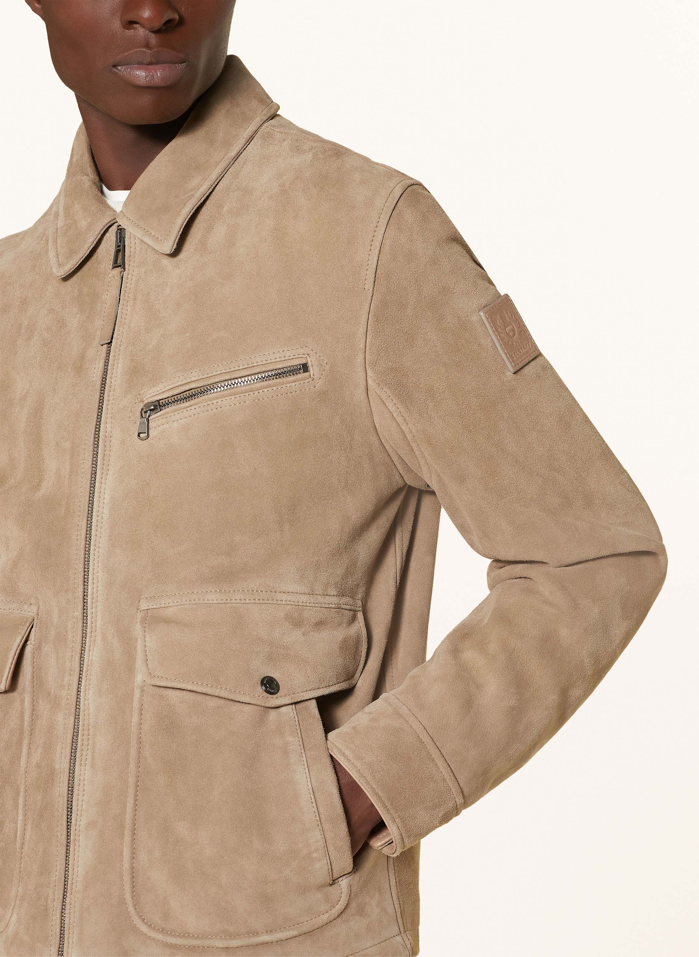 Thumbnail - Belstaff Lederjacke Patterson beige