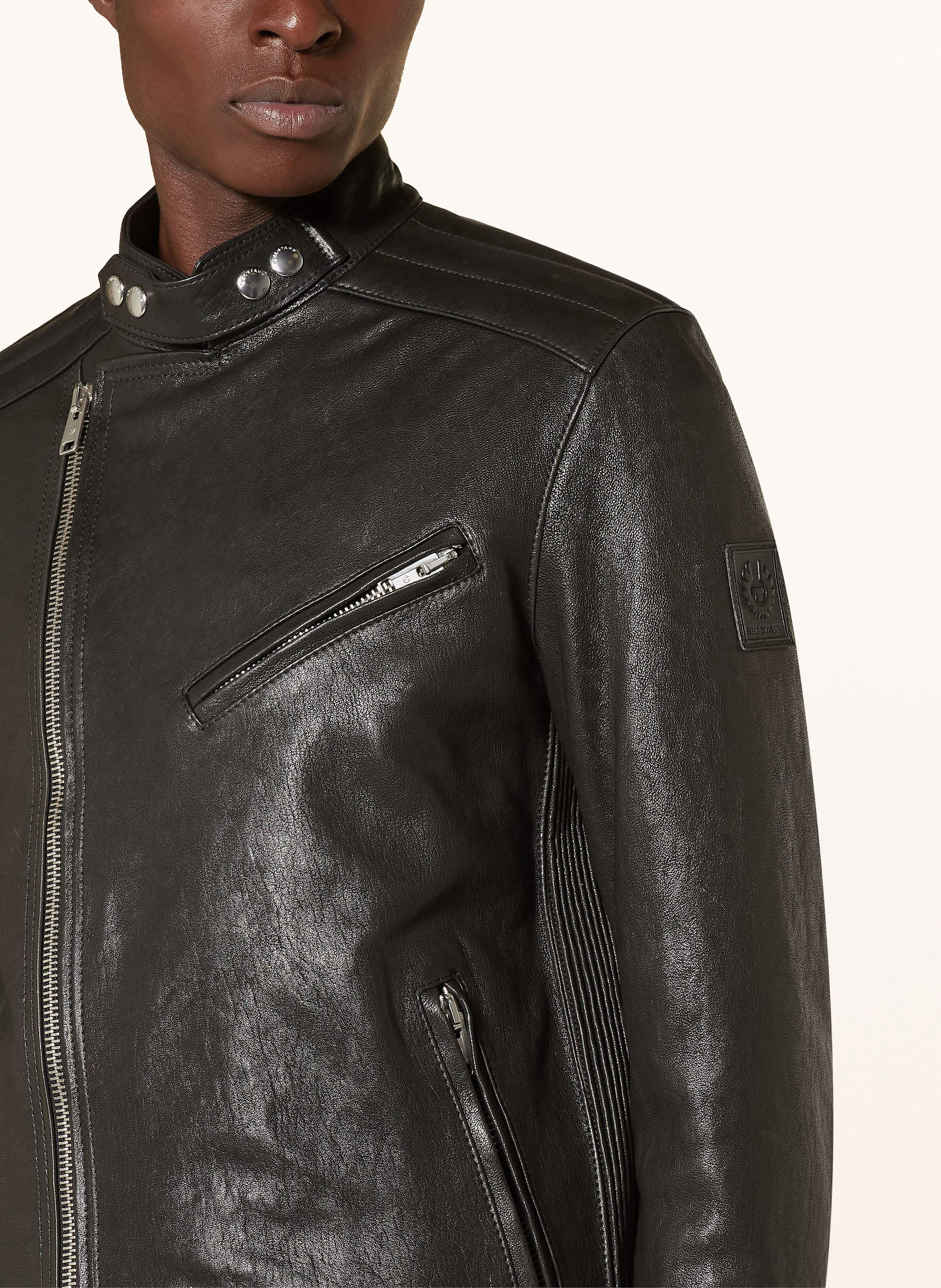 Thumbnail - Belstaff Lederjacke Oulton schwarz