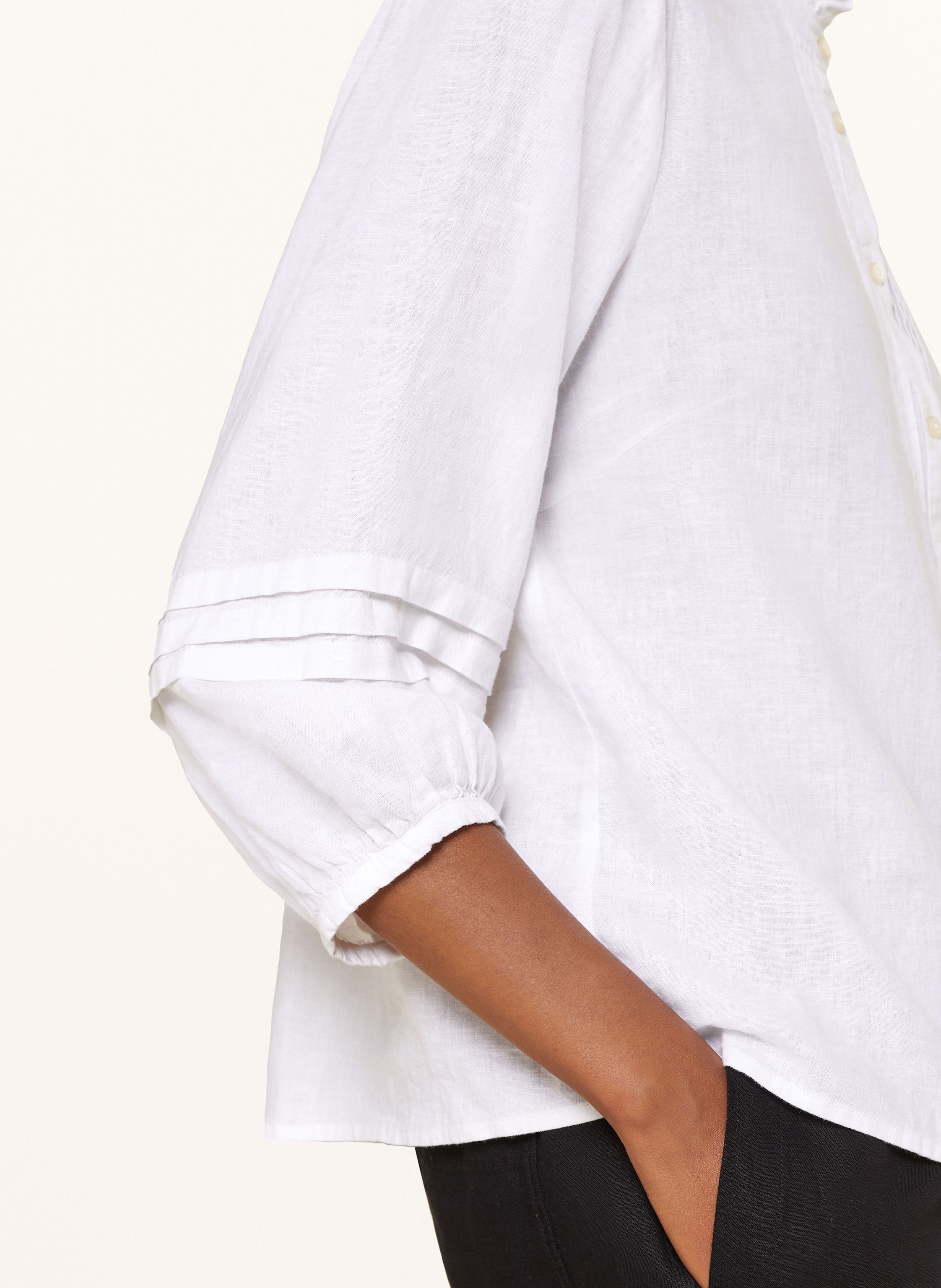 Thumbnail - Part Two Bluse Mit Leinen Und 3/4-Arm weiss