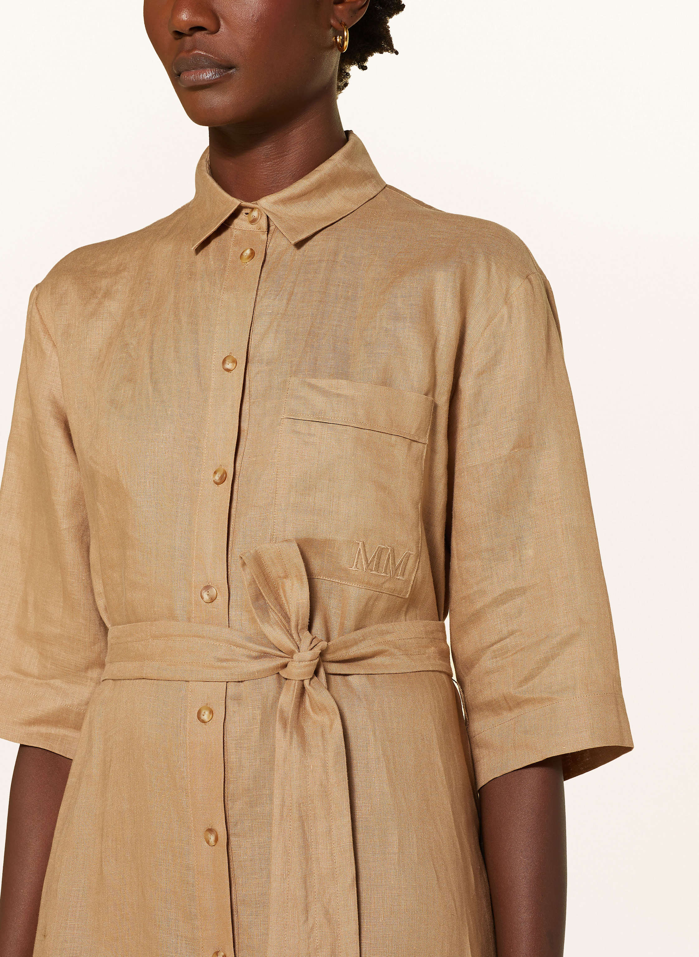 Thumbnail - Mm Hemdblusenkleid Salute Aus Leinen braun