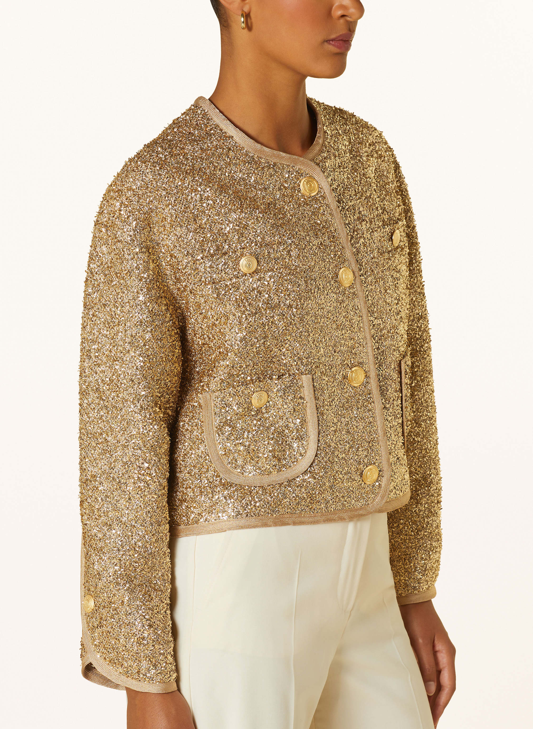 Thumbnail - Nvsco Kastenjacke Mit Glitzergarn gold