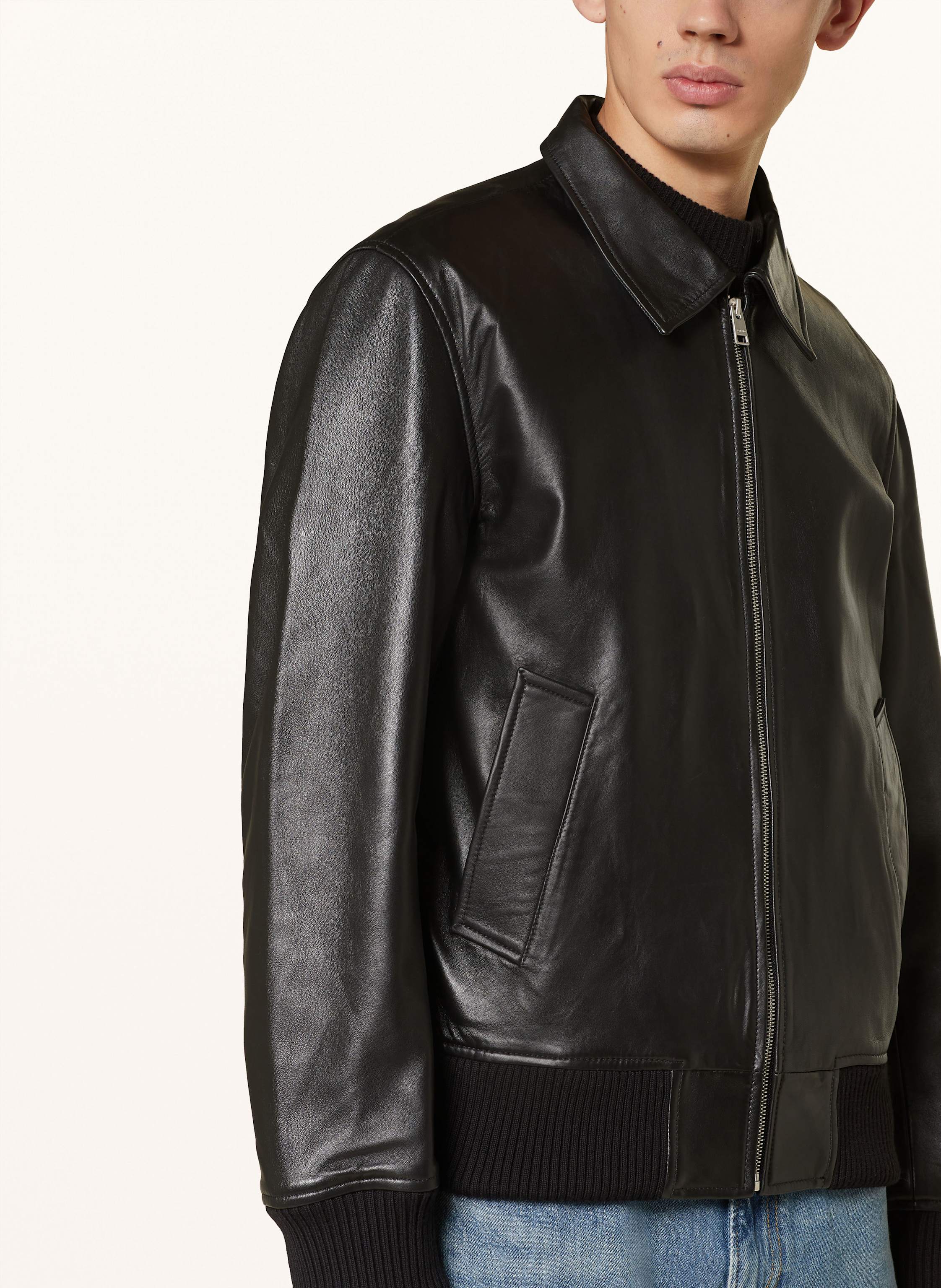 Thumbnail - Sandro Lederjacke schwarz