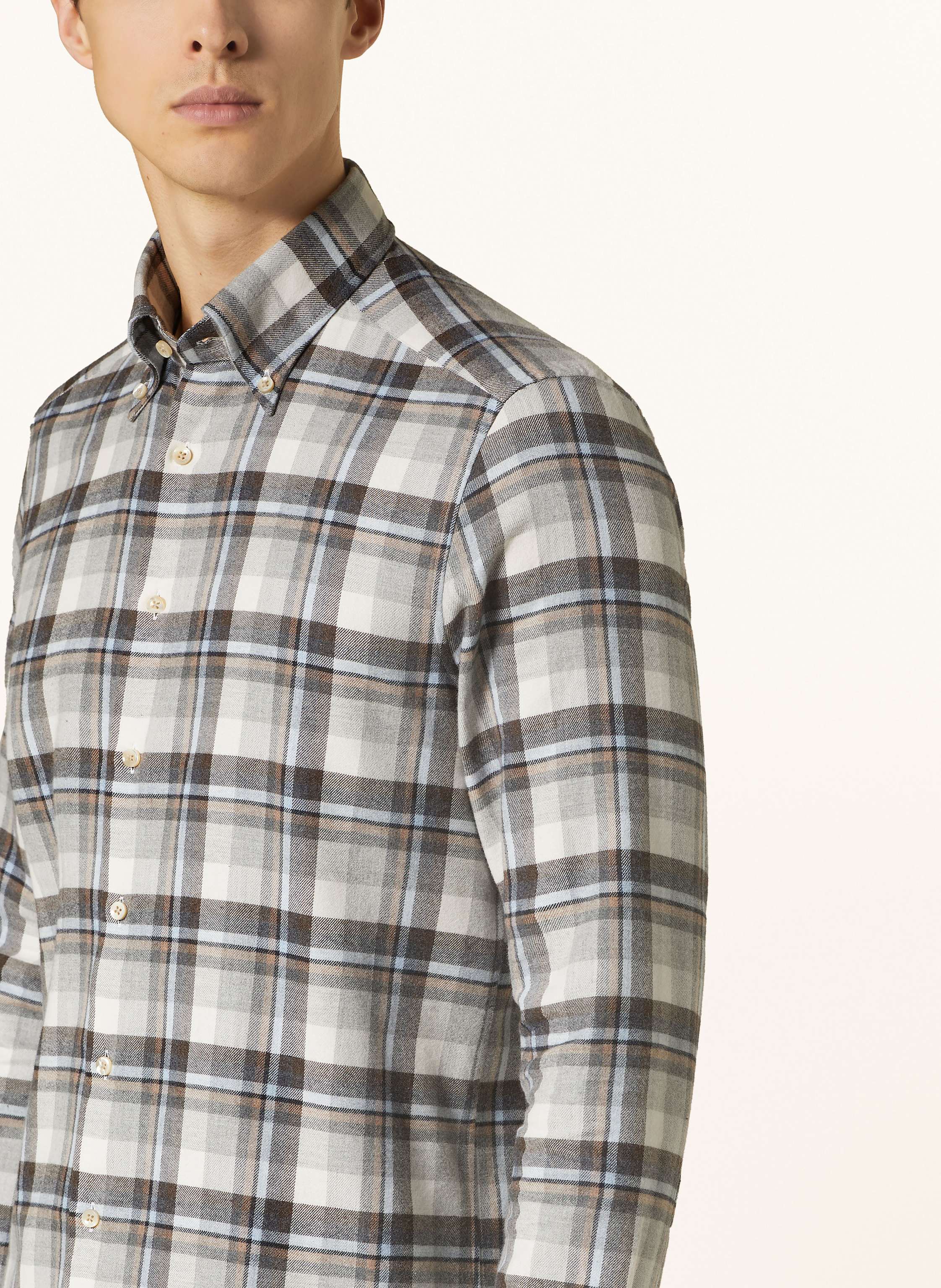 Thumbnail - Stenströms Flanellhemd Slimline Fit blau