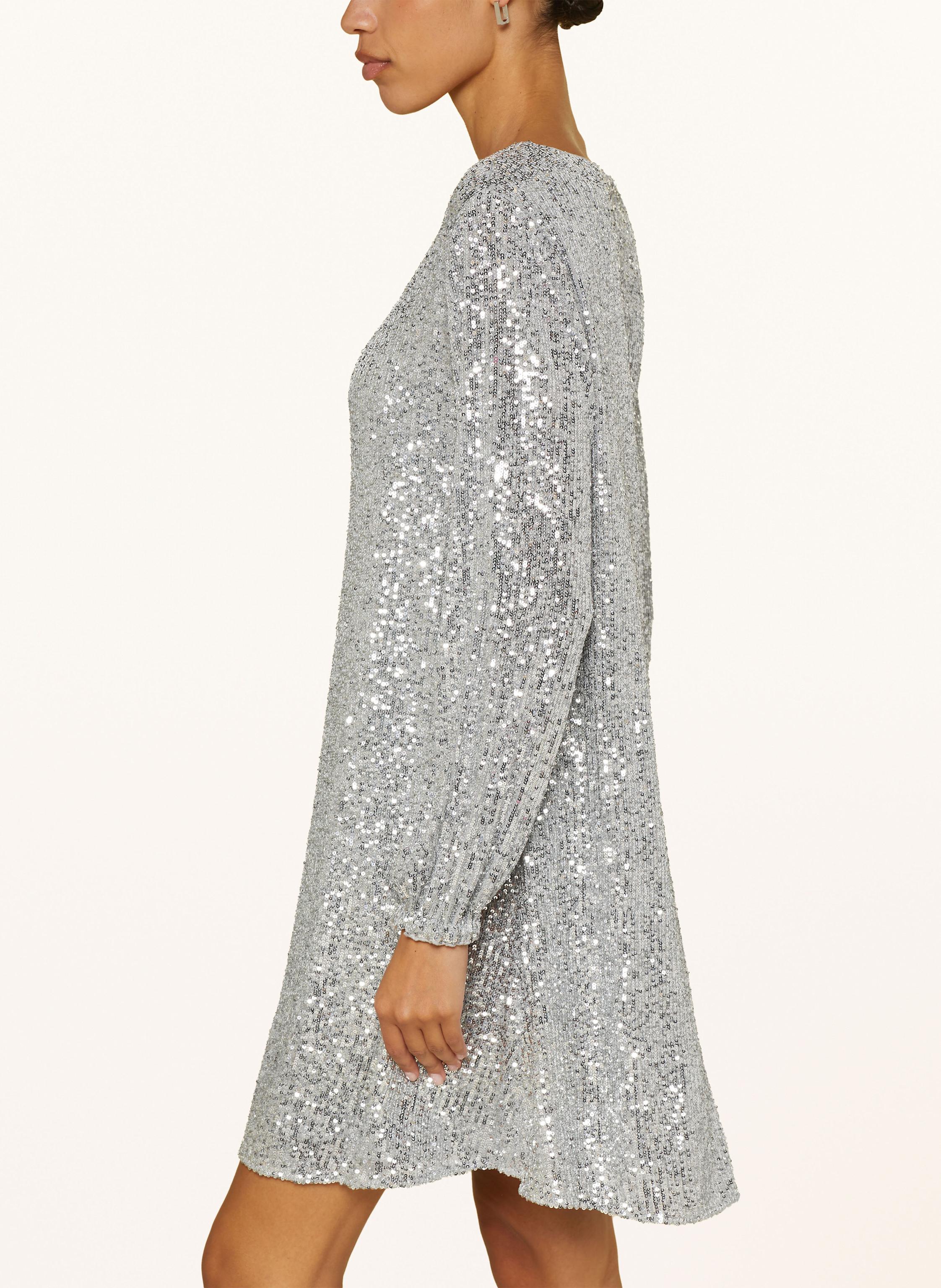 Thumbnail - Mrs & Hugs Cocktailkleid Mit Pailletten silber