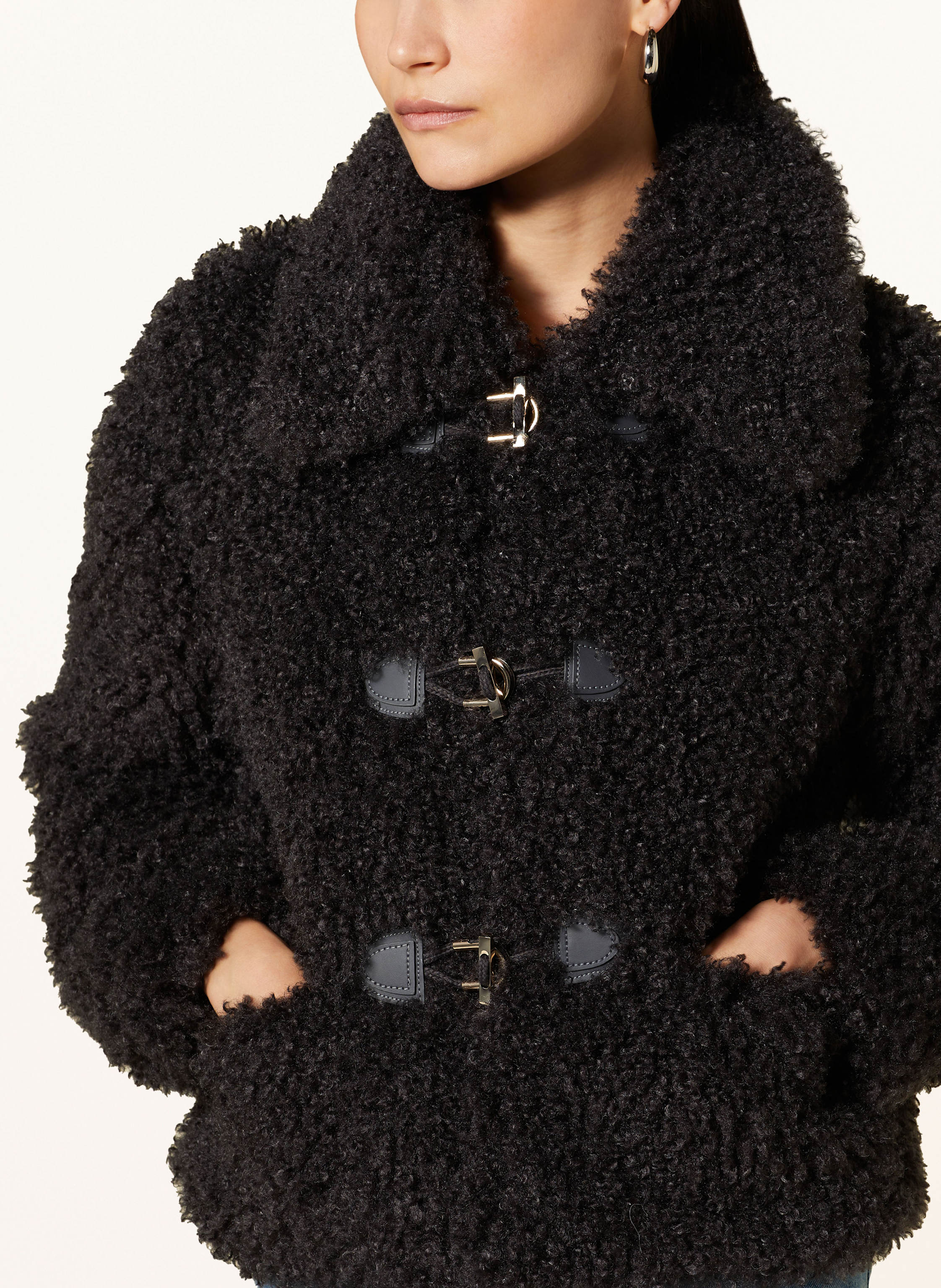 Thumbnail - Maje Teddyfell-Jacke grau