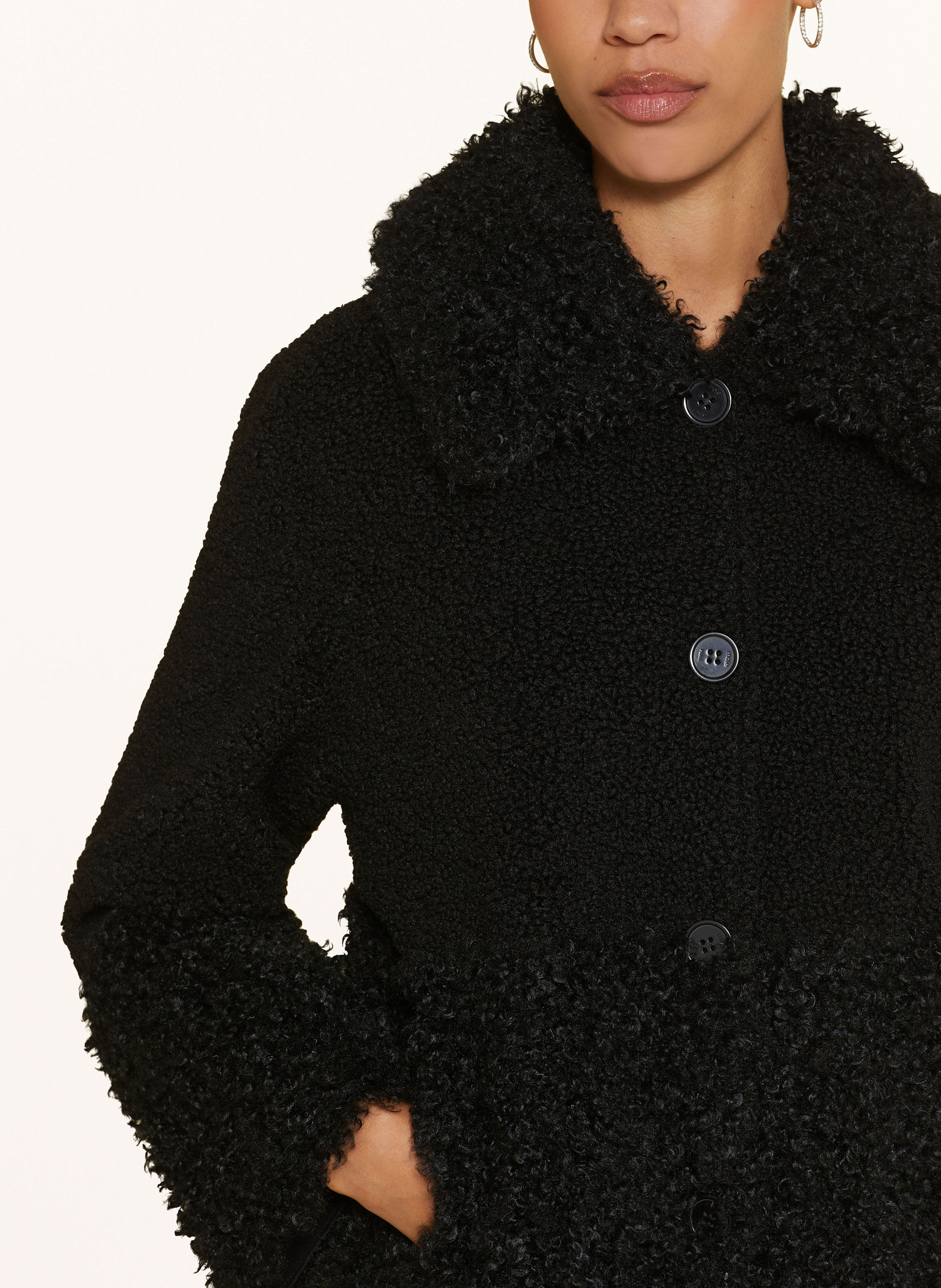 Thumbnail - Maje Teddyfell-Jacke schwarz