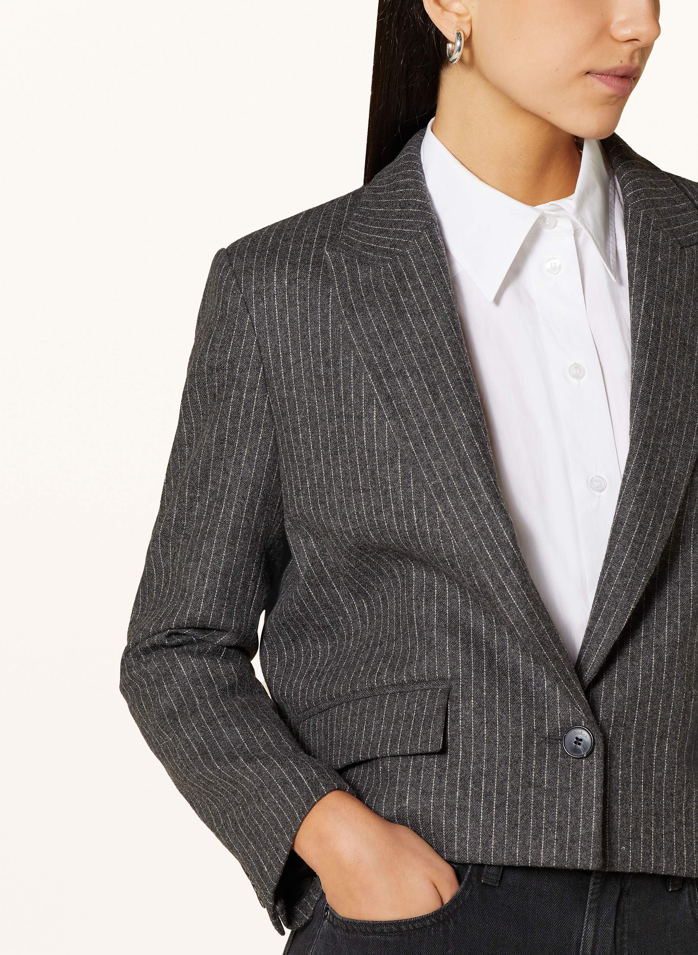 Thumbnail - Ba&Sh Cropped-Blazer Accept grau