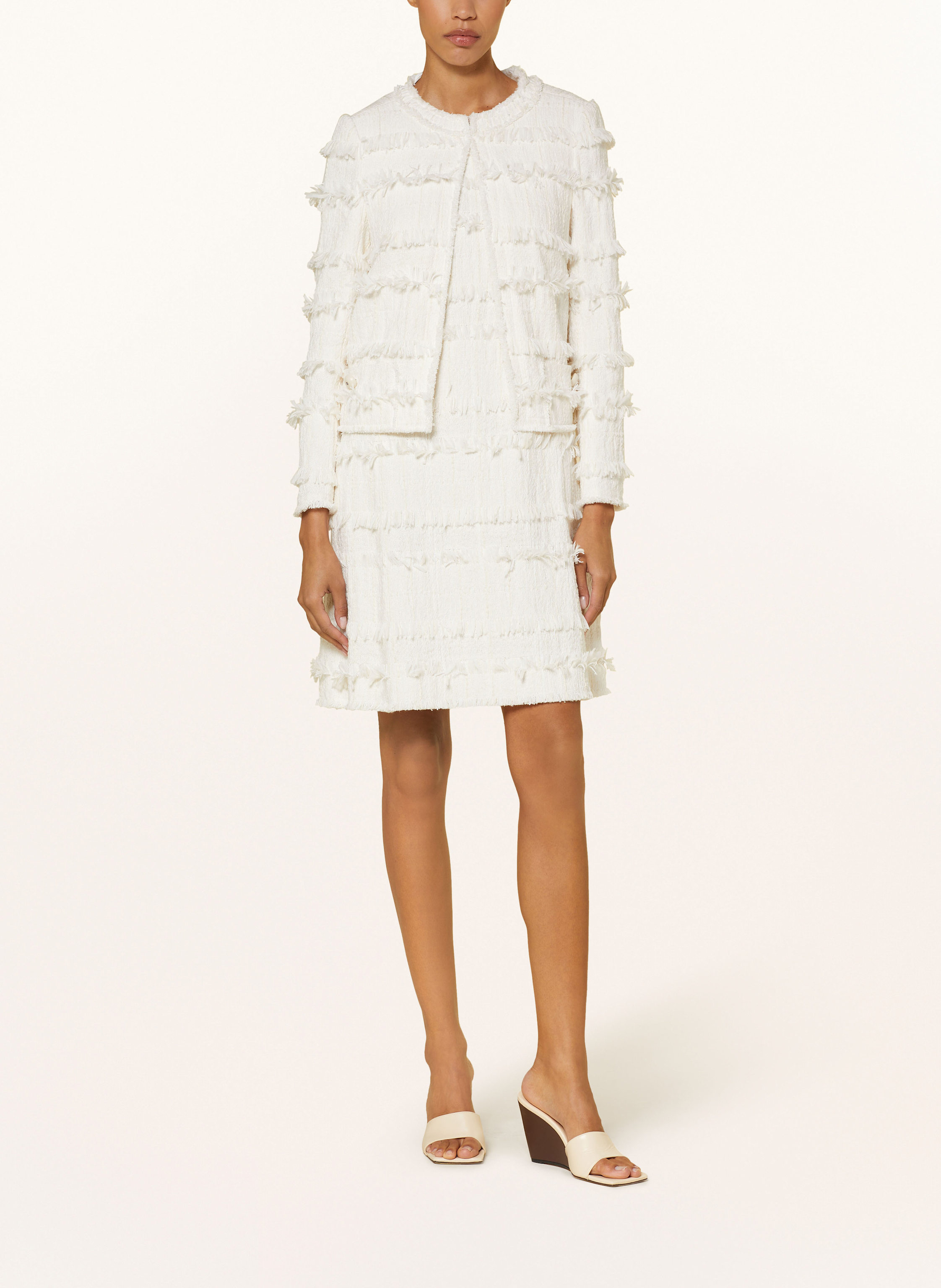 Thumbnail - Luisa Cerano Tweed-Kleid weiss