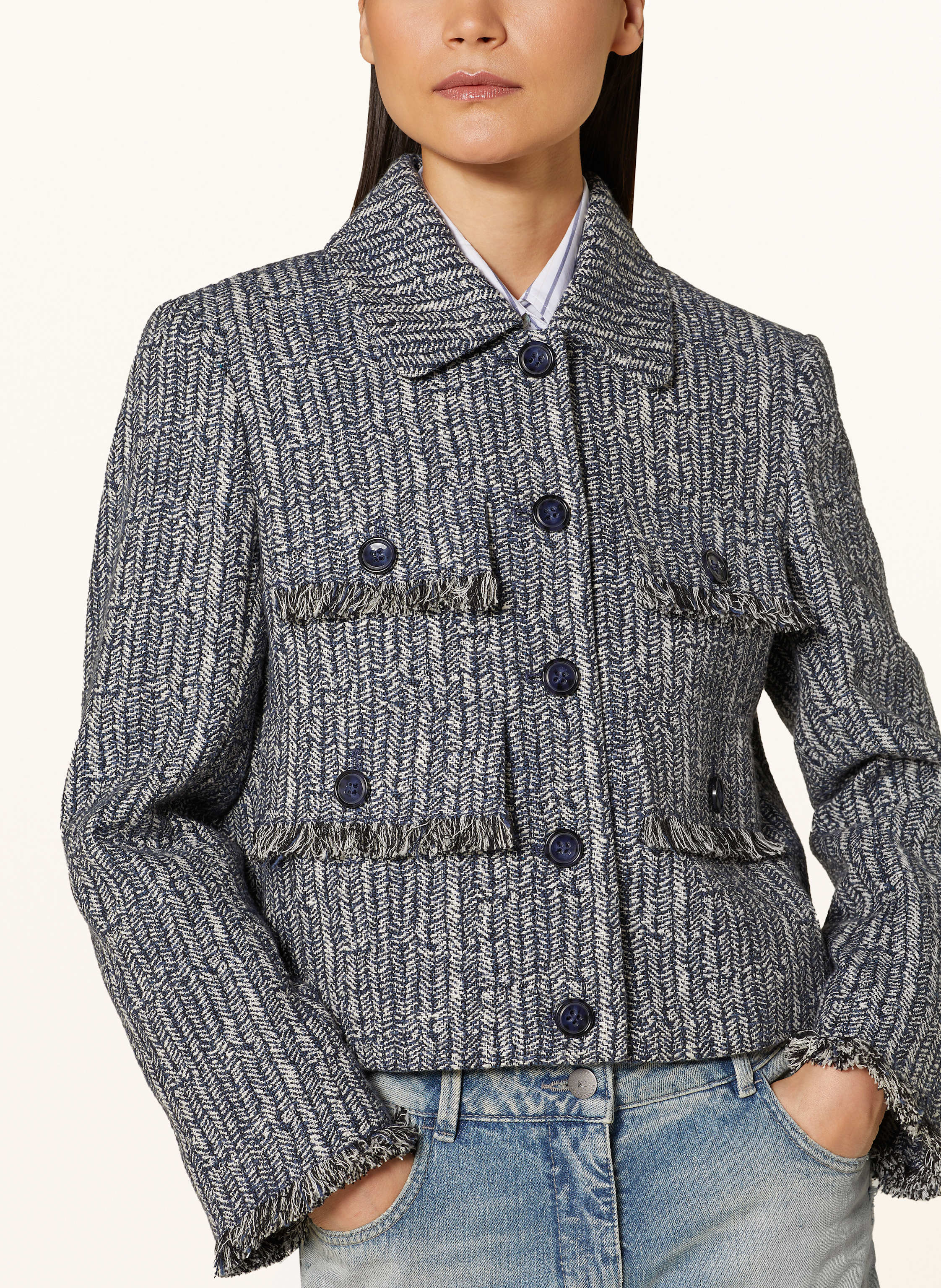 Thumbnail - Luisa Cerano Kastenjacke Aus Tweed blau