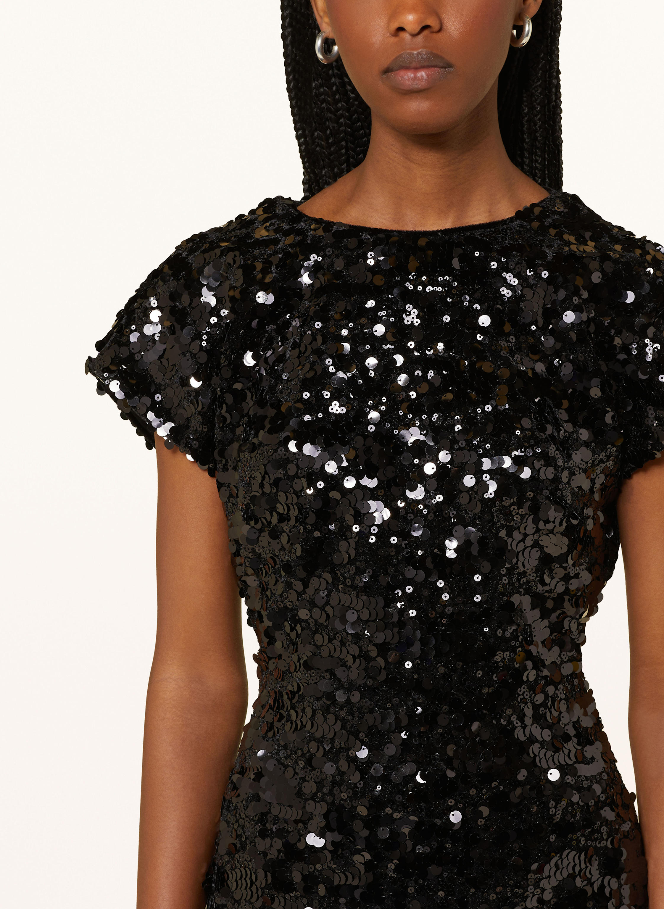 Thumbnail - Ganni Kleid Mit Pailletten Und Cut-Out schwarz