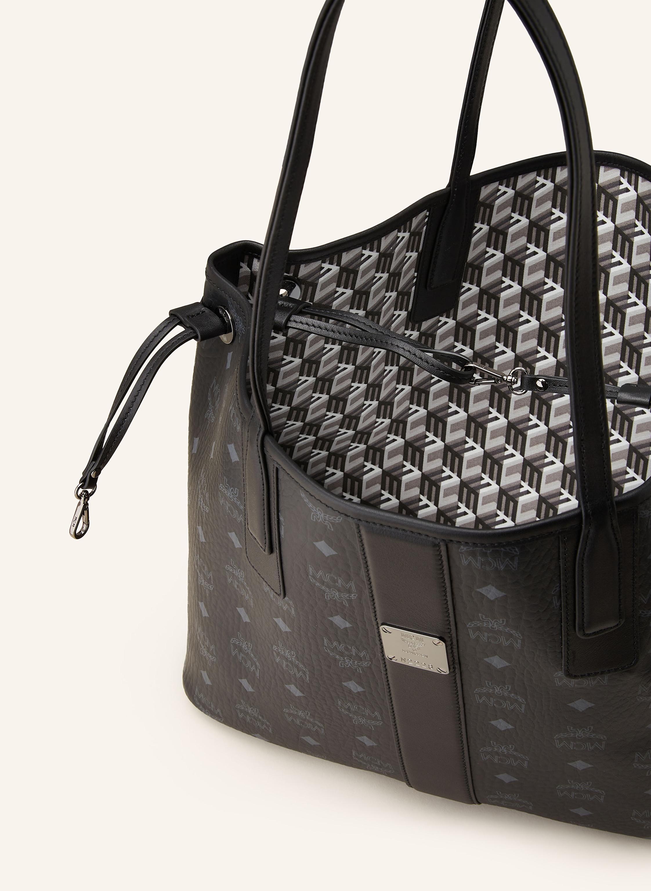 Thumbnail - Mcm Shopper Liz Medium Zum Wenden Mit Pouch schwarz