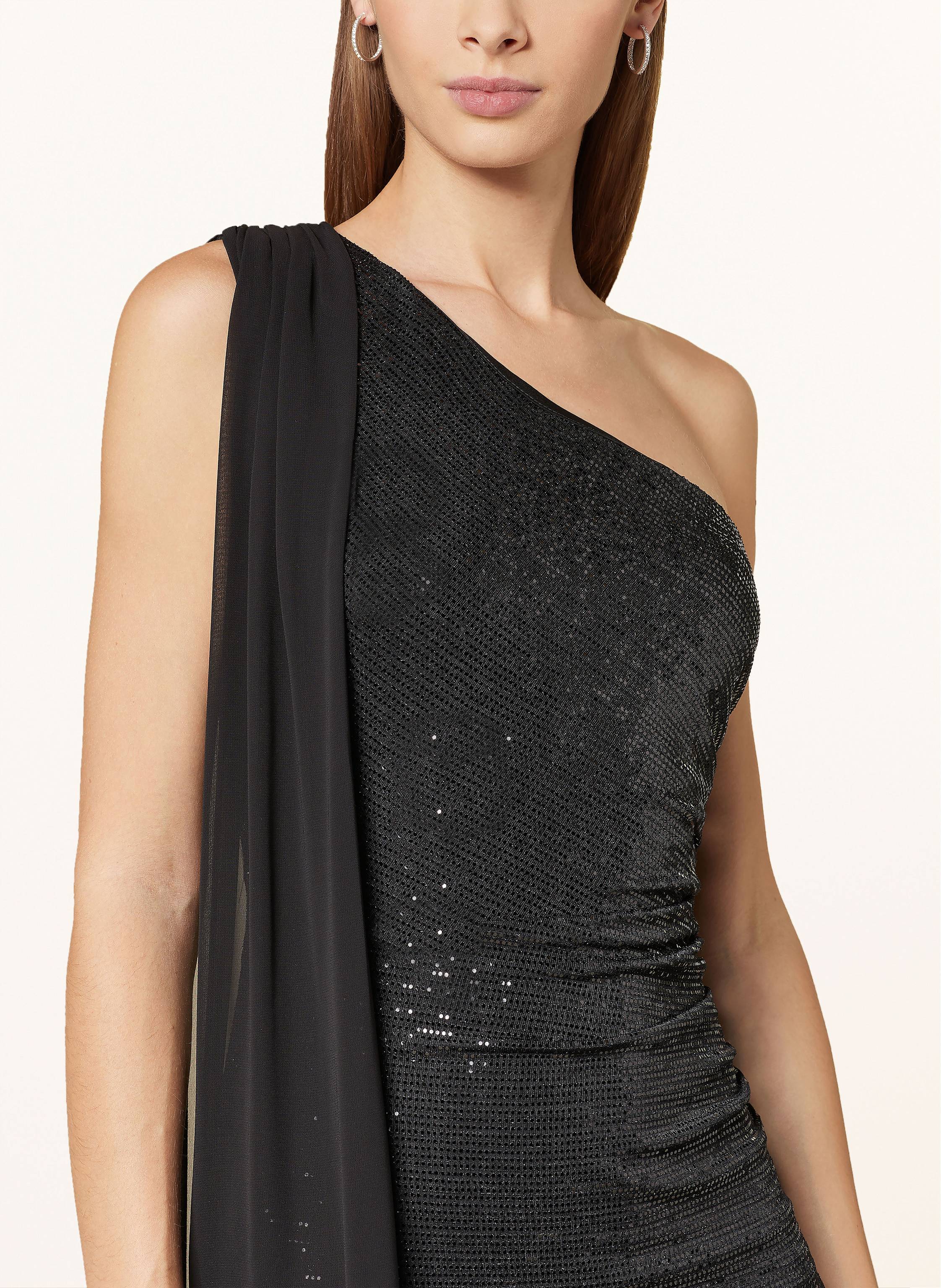 Thumbnail - Swing One-Shoulder-Kleid Mit Pailetten schwarz