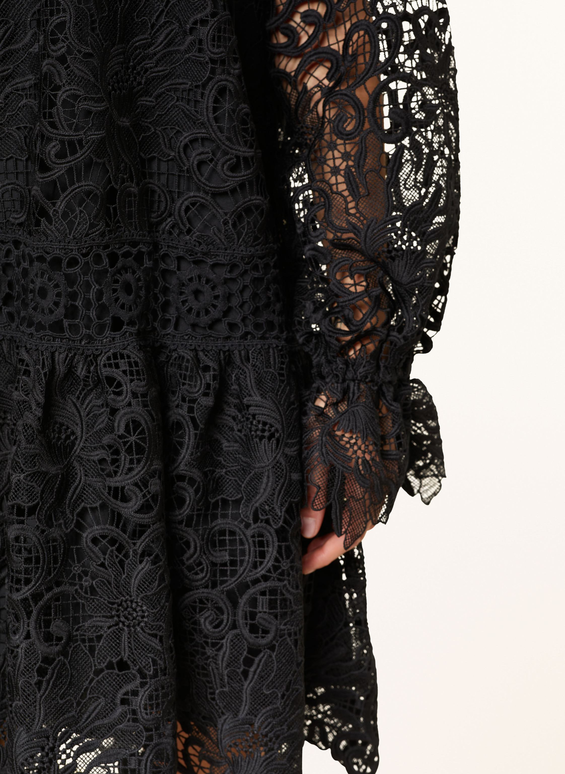 Thumbnail - Rouge Vila Kleid Aus Lochspitze schwarz