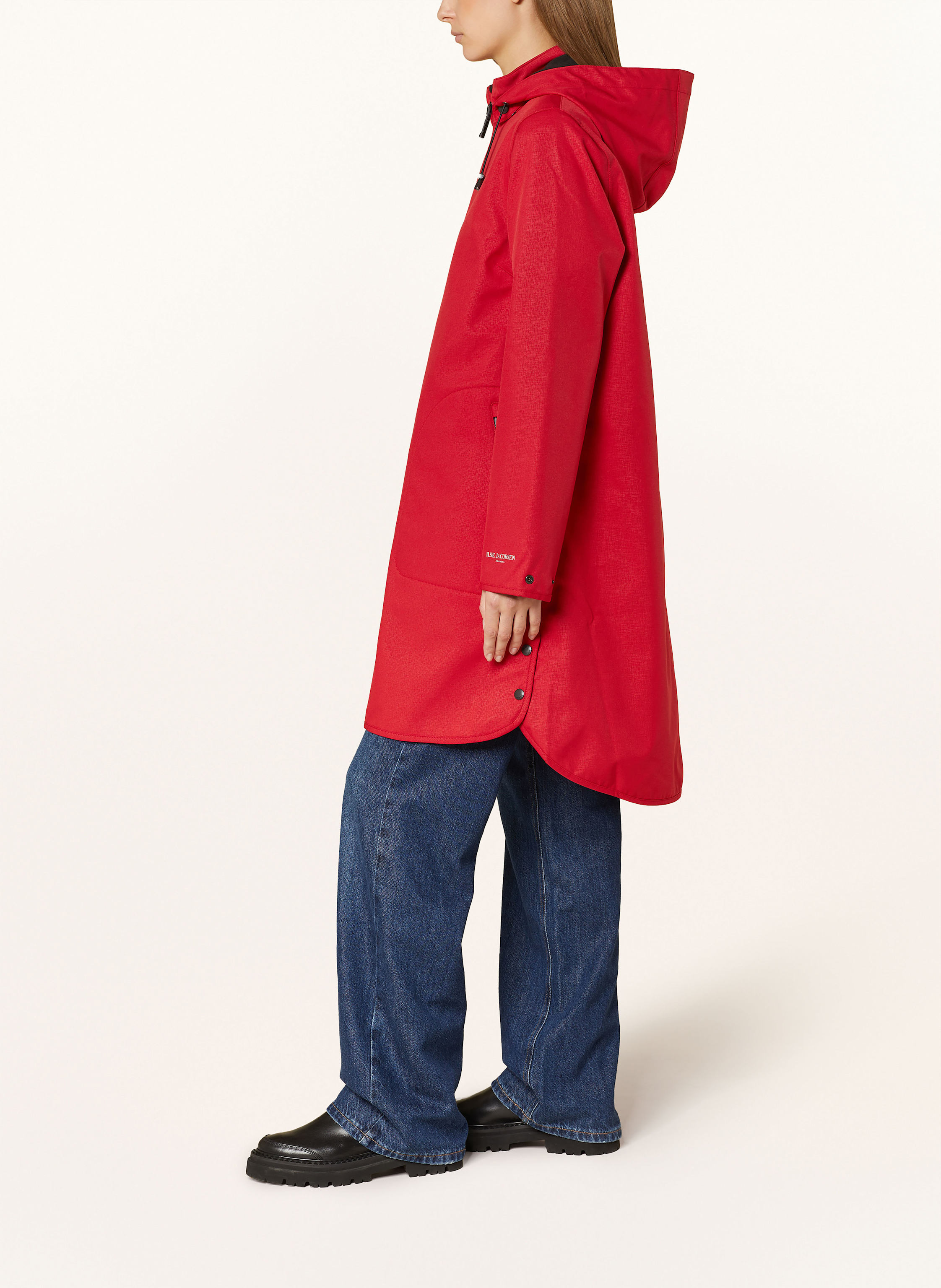 Thumbnail - Ilse Jacobsen Regenmantel Mit Abnehmbarer Kapuze rot