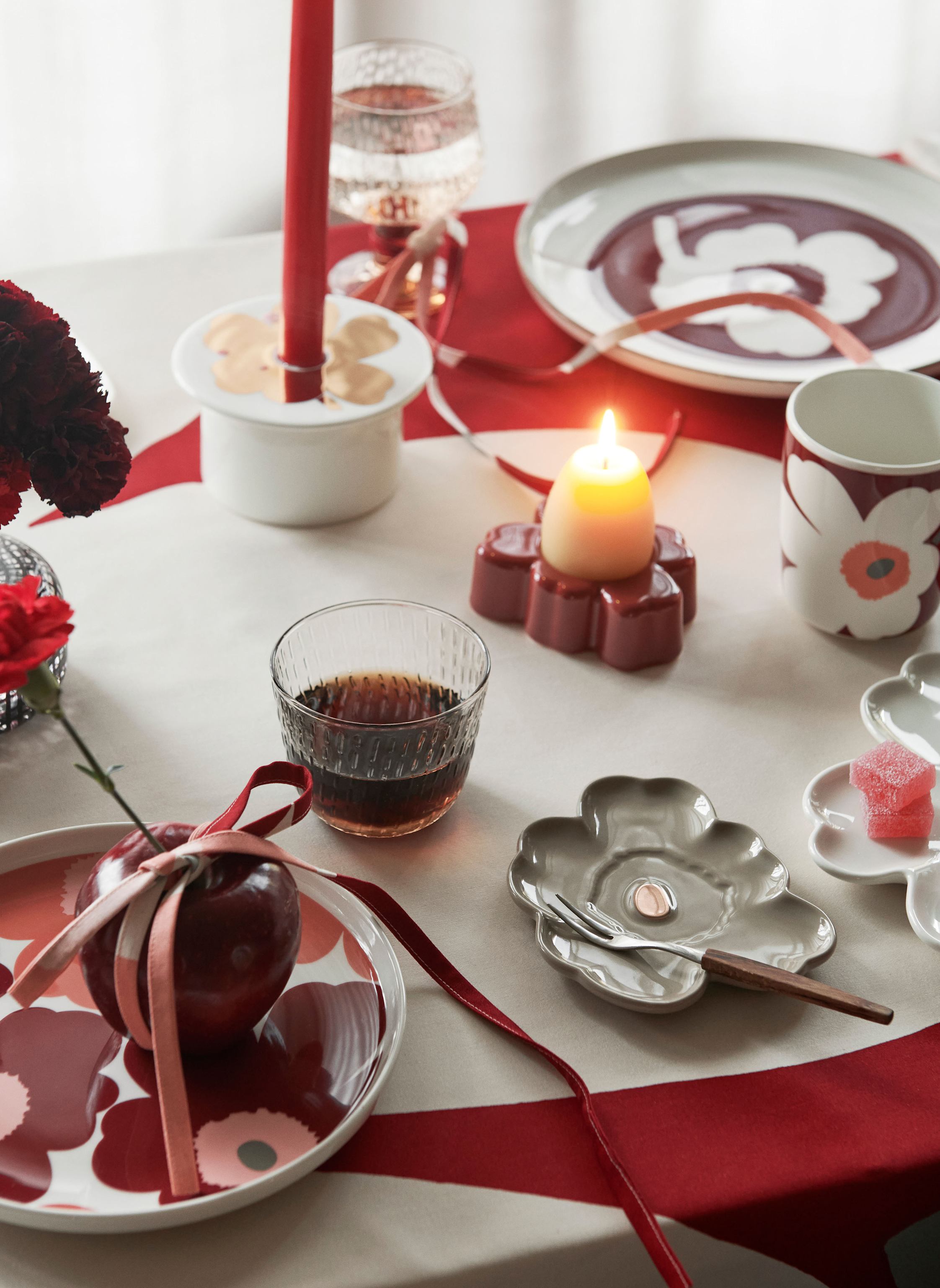 Thumbnail - Marimekko 6er-Set Henkelbecher Oiva/Unikko rot
