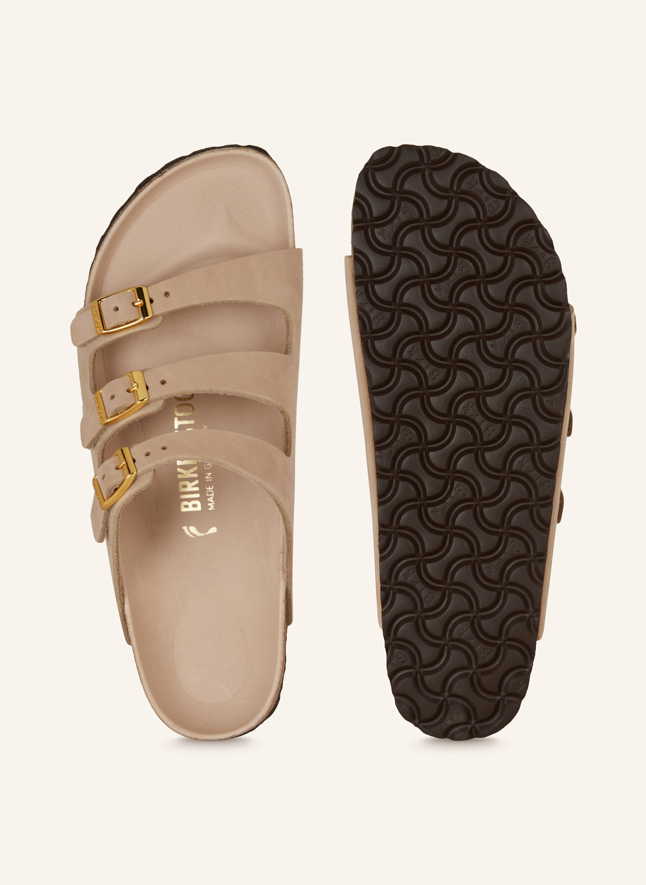 Thumbnail - Birkenstock Pantoletten Florida Lenb beige