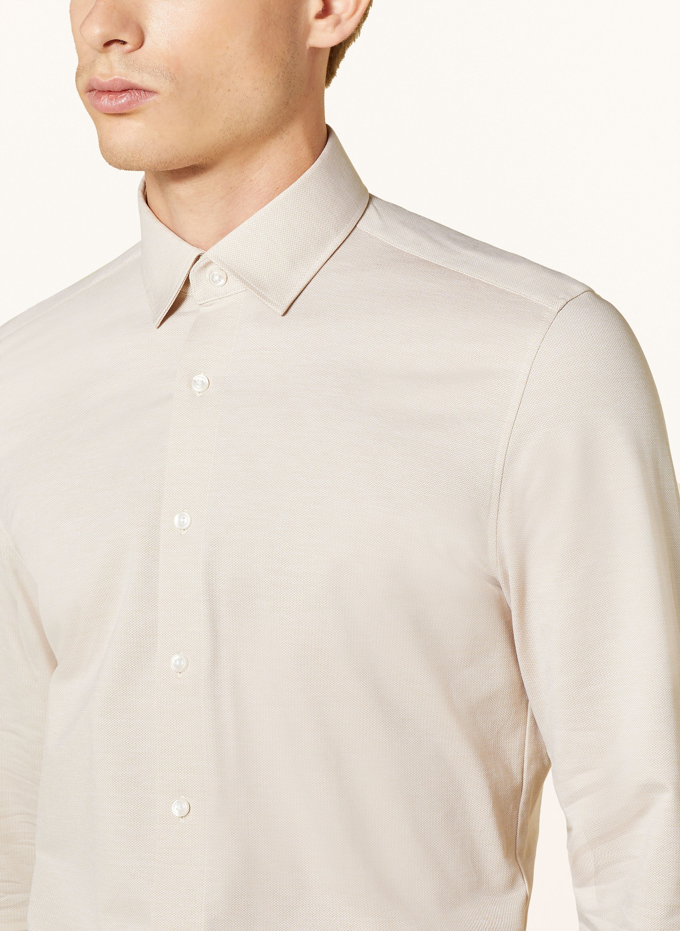 Thumbnail - Olymp Jerseyhemd Luxor 24/Seven Modern Fit beige