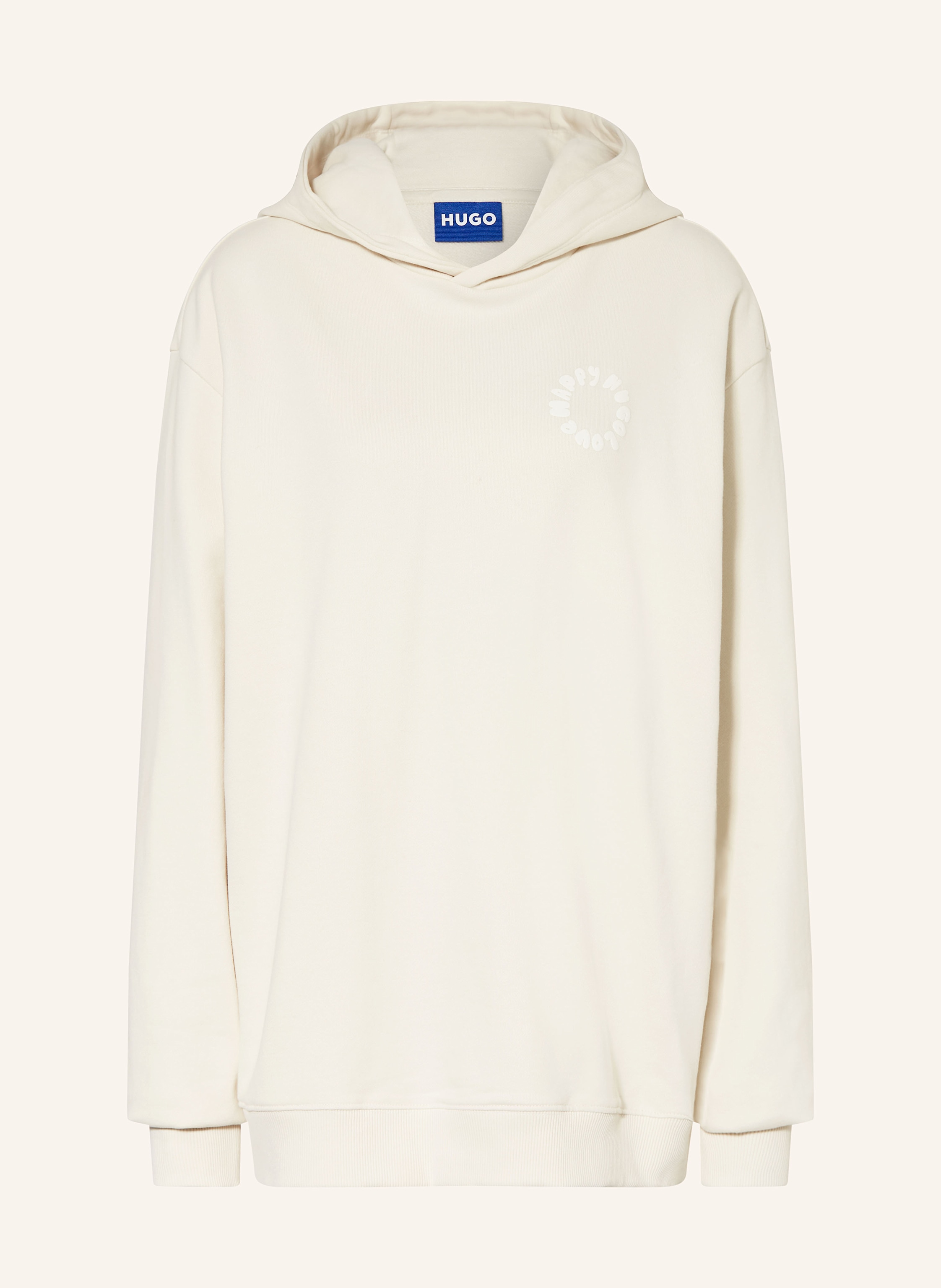 HUGO BLUE Oversized hoodie in cream white