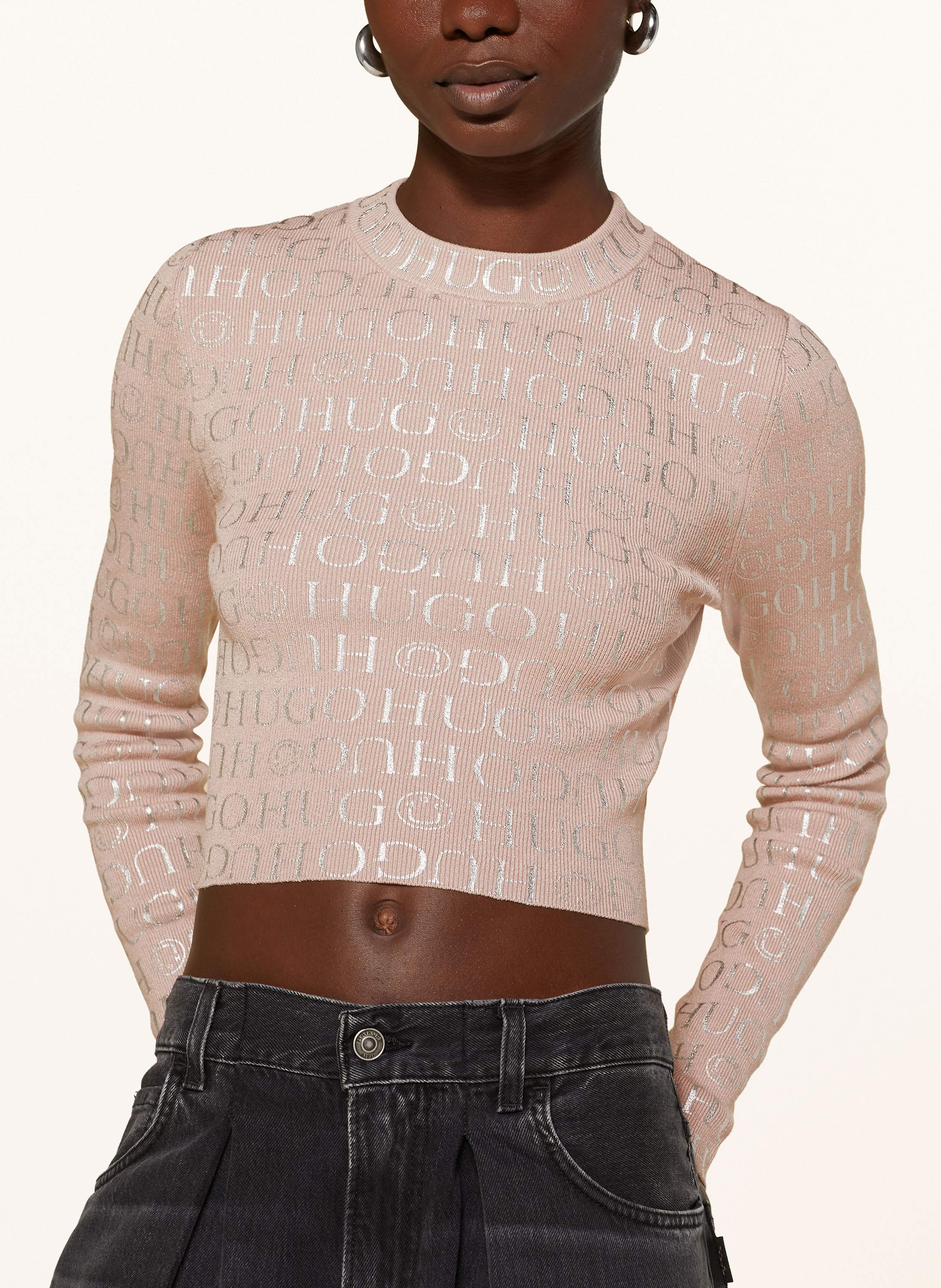 Thumbnail - Hugo Blue Cropped-Pullover Soil braun