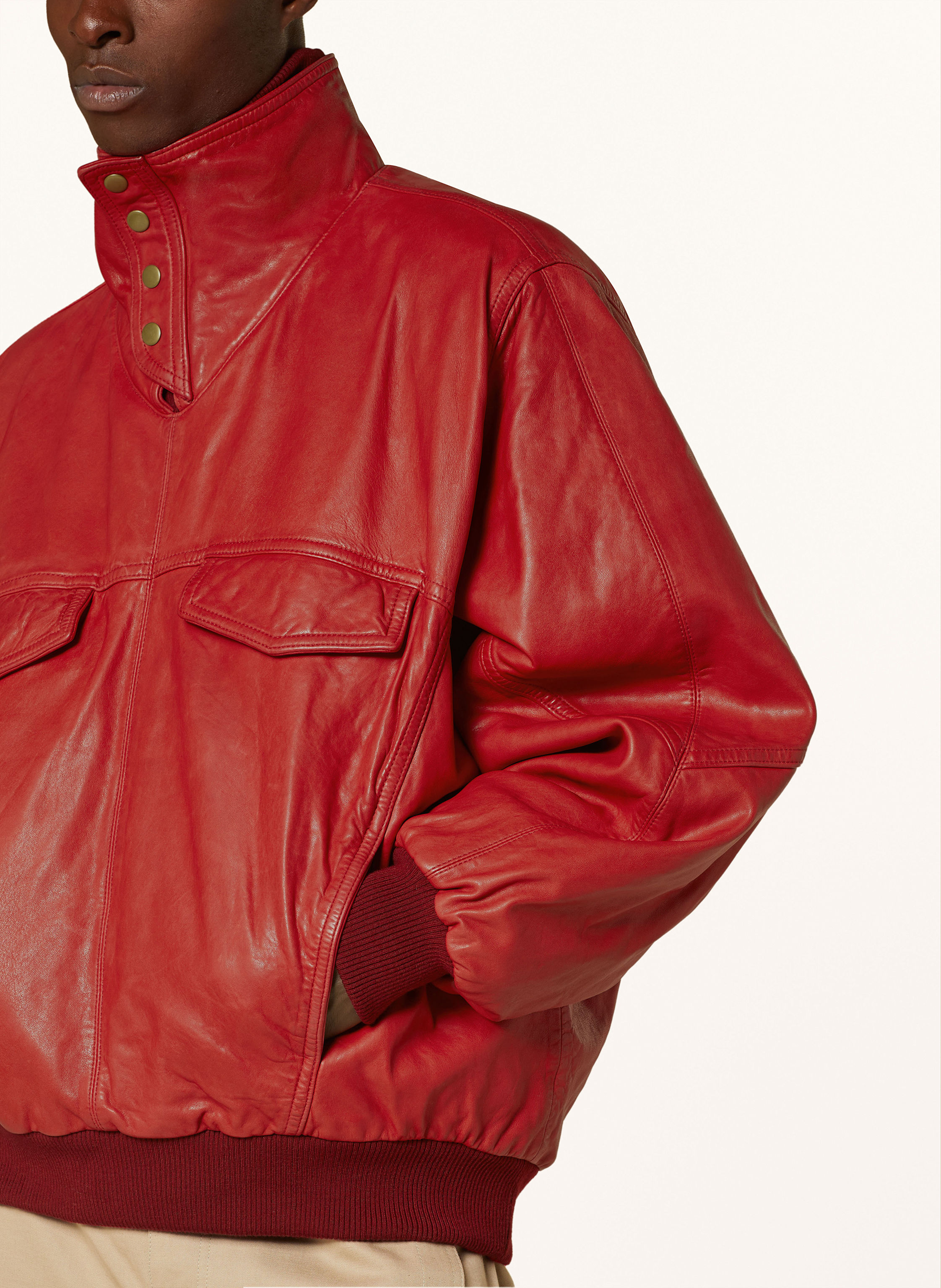 Thumbnail - Isabel Marant Schlupfjacke Cilian Aus Leder rot