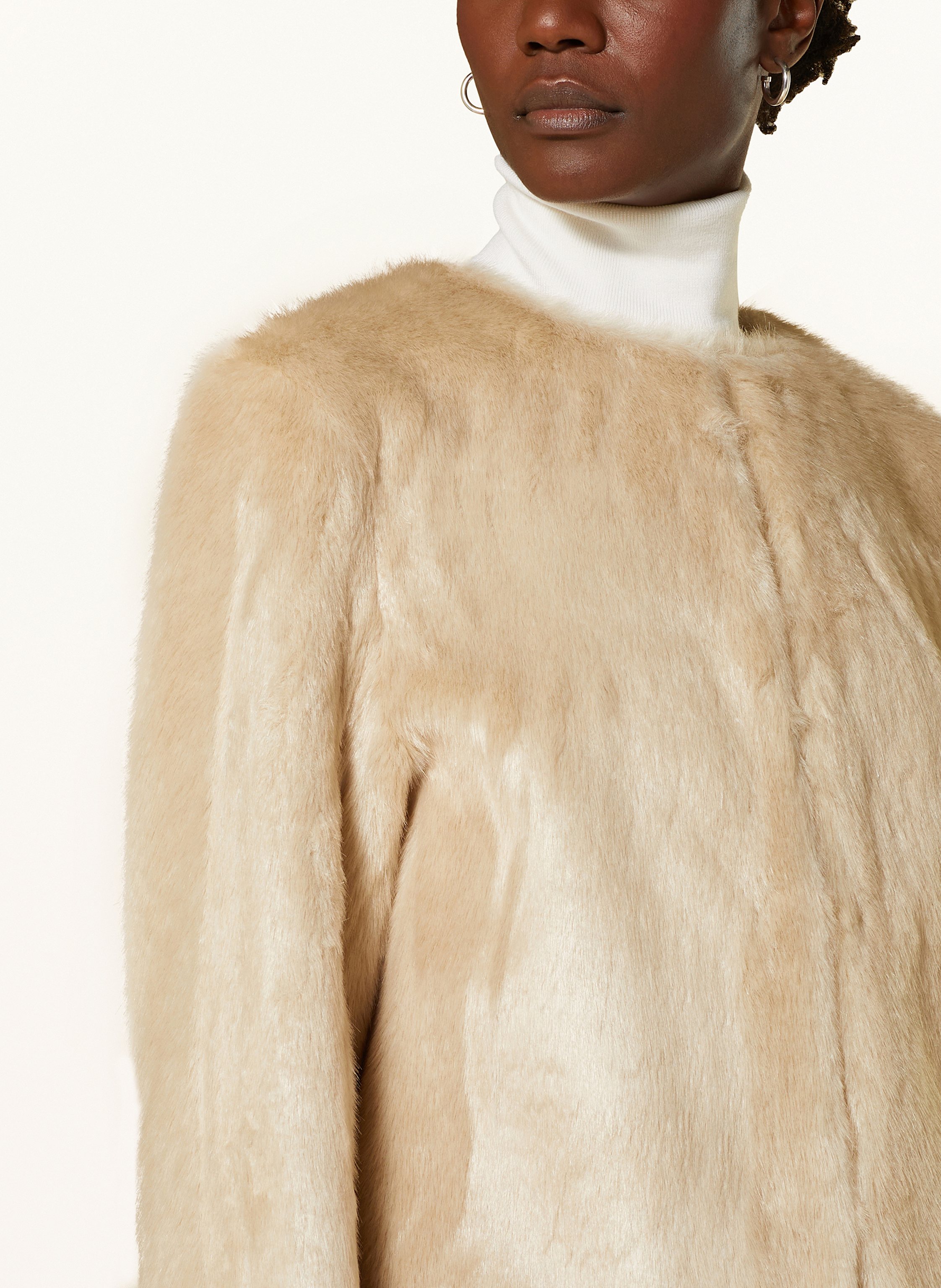 Thumbnail - Loulou De Saison Kunstfell-Jacke Calista beige