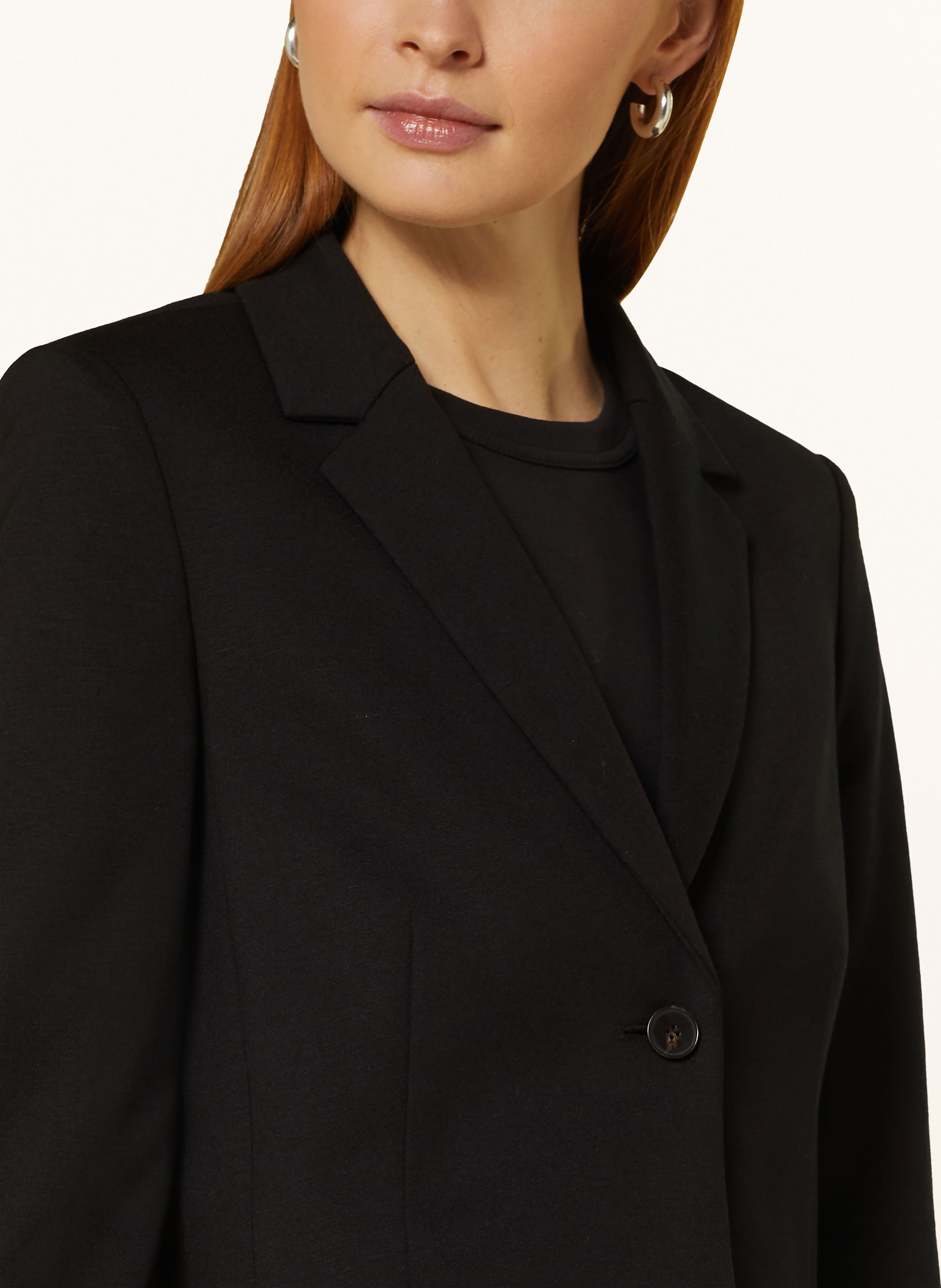 Thumbnail - Oui Cropped-Blazer Aus Jersey schwarz