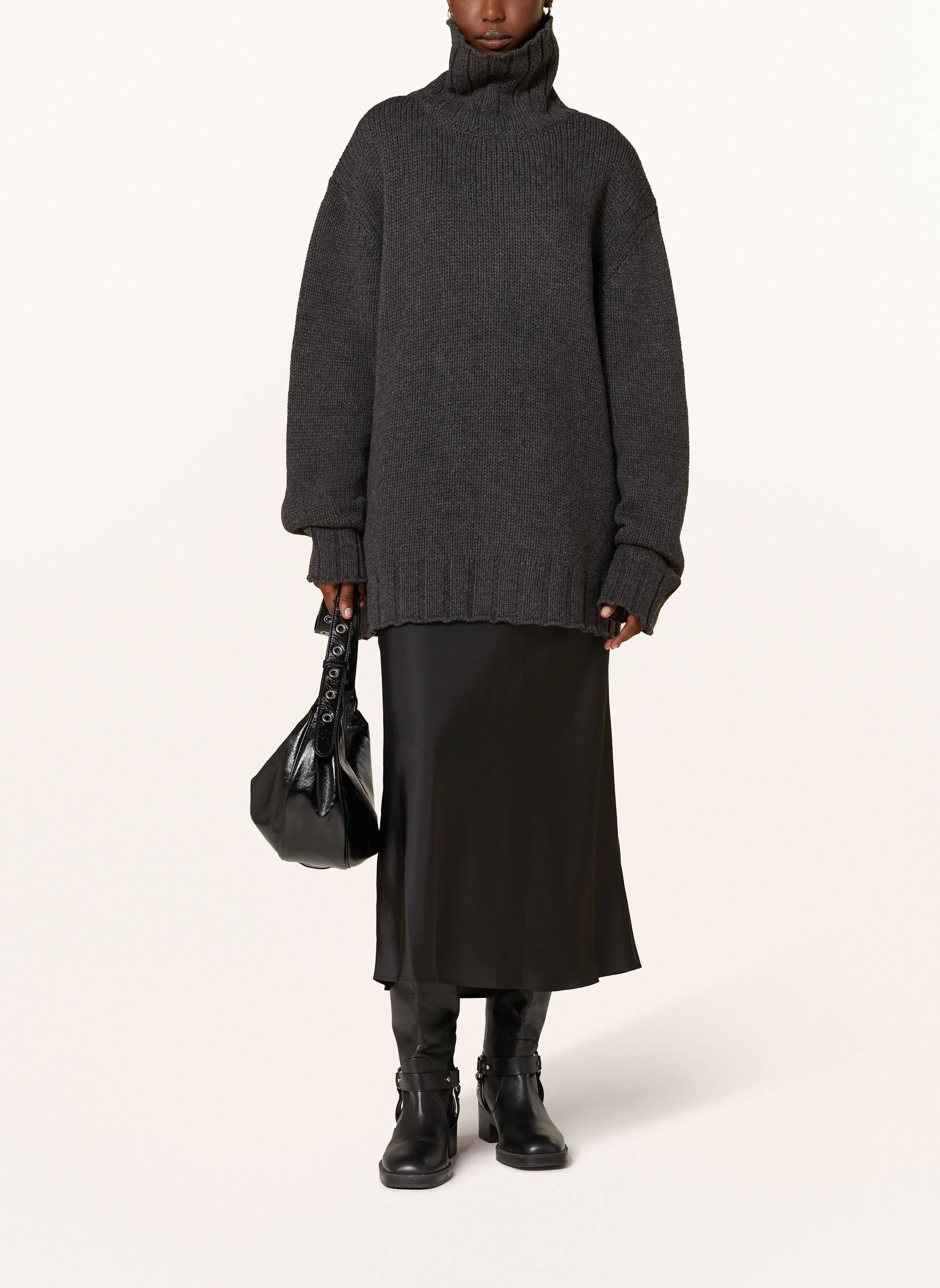 Thumbnail - Black Palms Rollkragenpullover Kiki grau