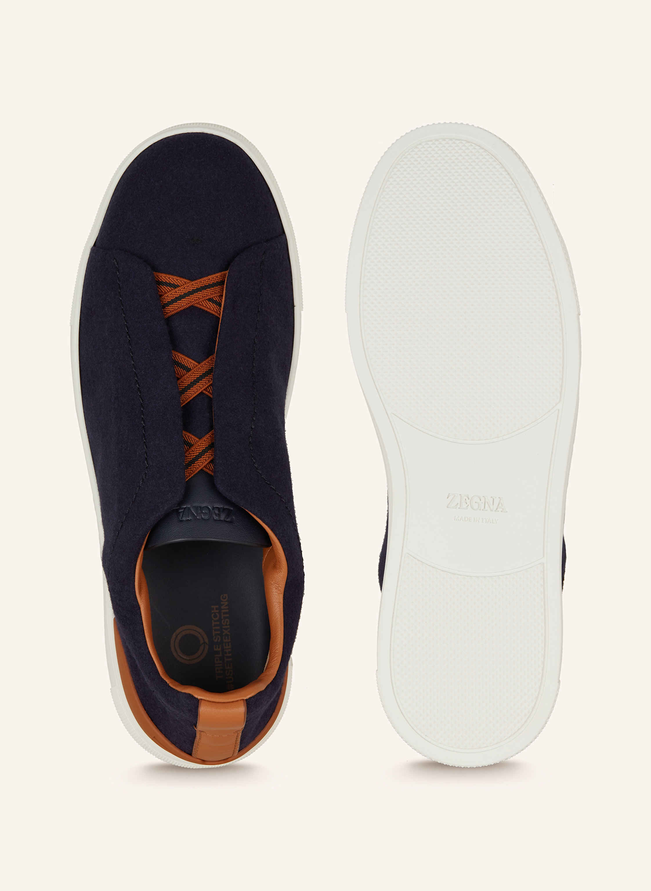 Thumbnail - Zegna Slip-On-Sneaker Triple Stitch blau
