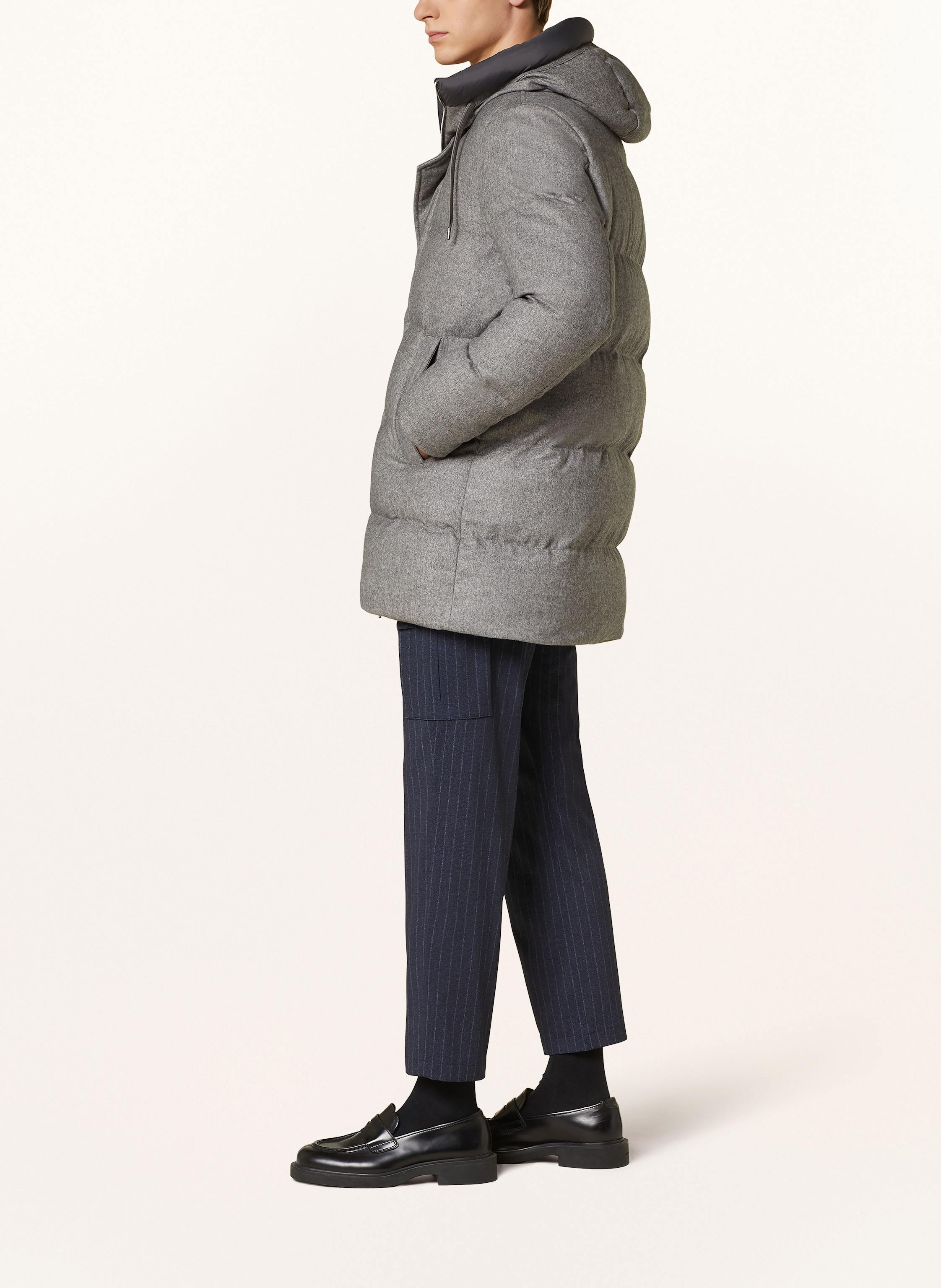 Thumbnail - Herno Daunenjacke Mit Seide Und Casmere grau