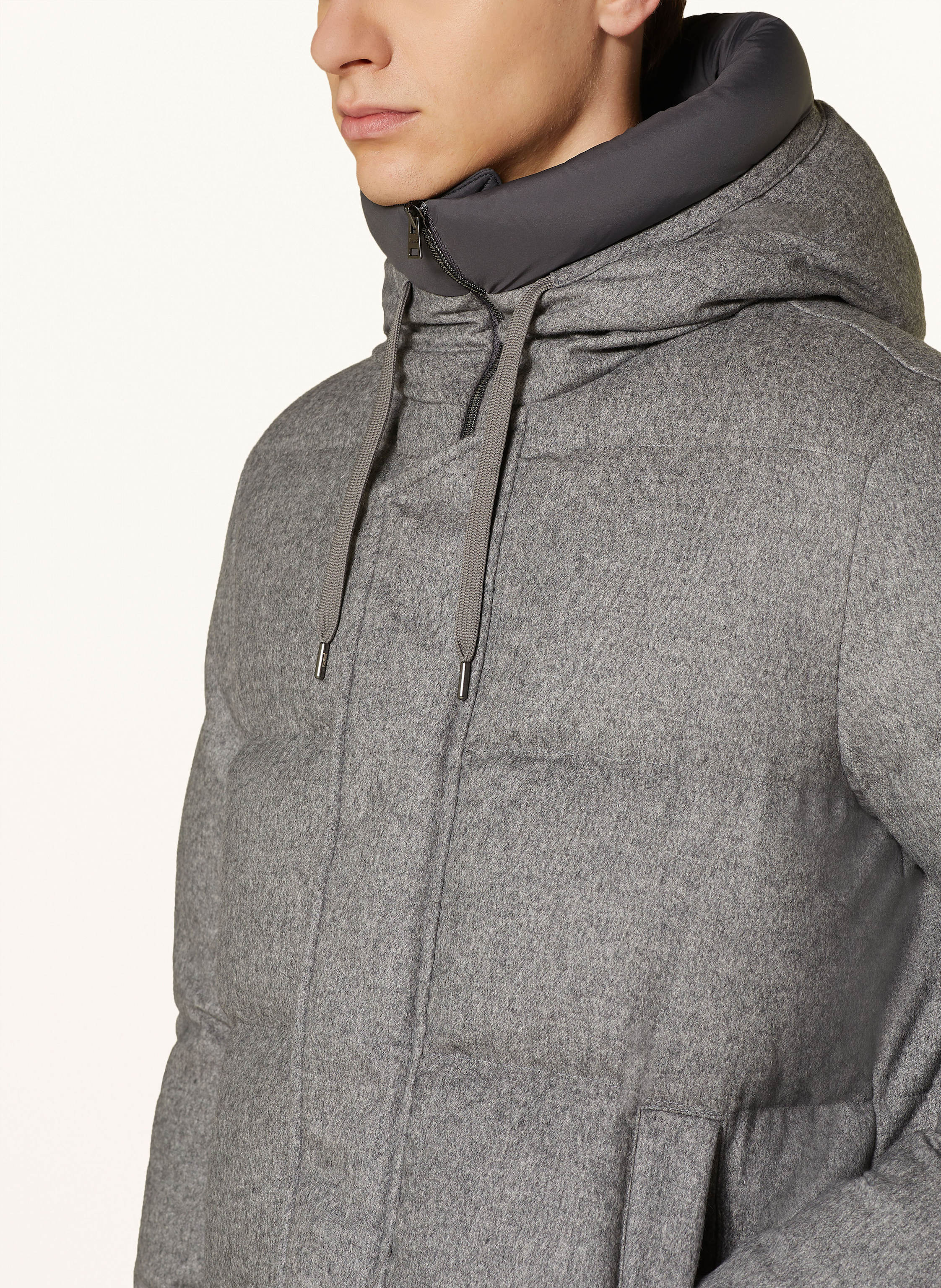 Thumbnail - Herno Daunenjacke Mit Seide Und Casmere grau