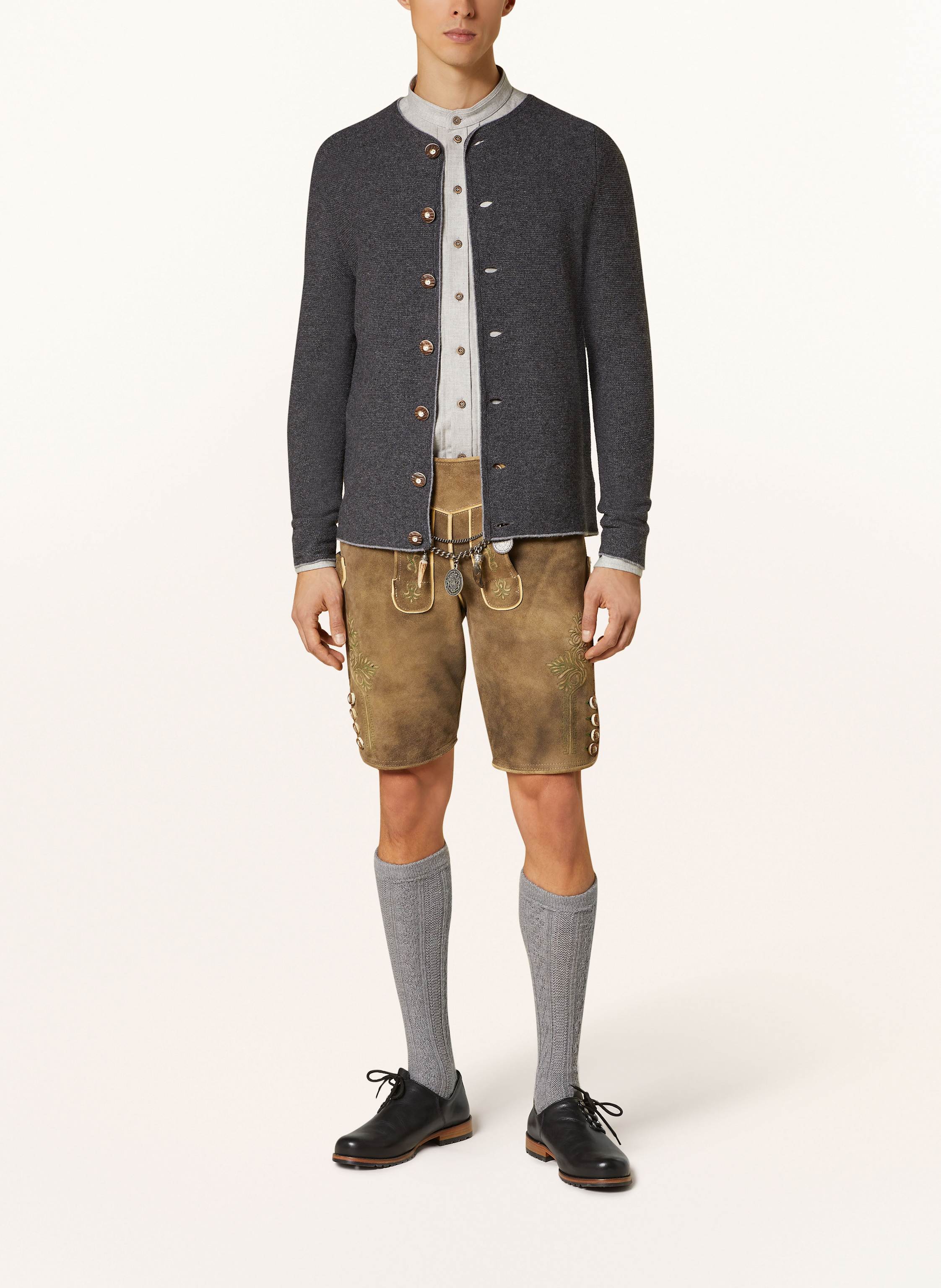 Thumbnail - Grasegger Trachtenhemd Kissing Extra Slim Fit Mit Stehkragen grau