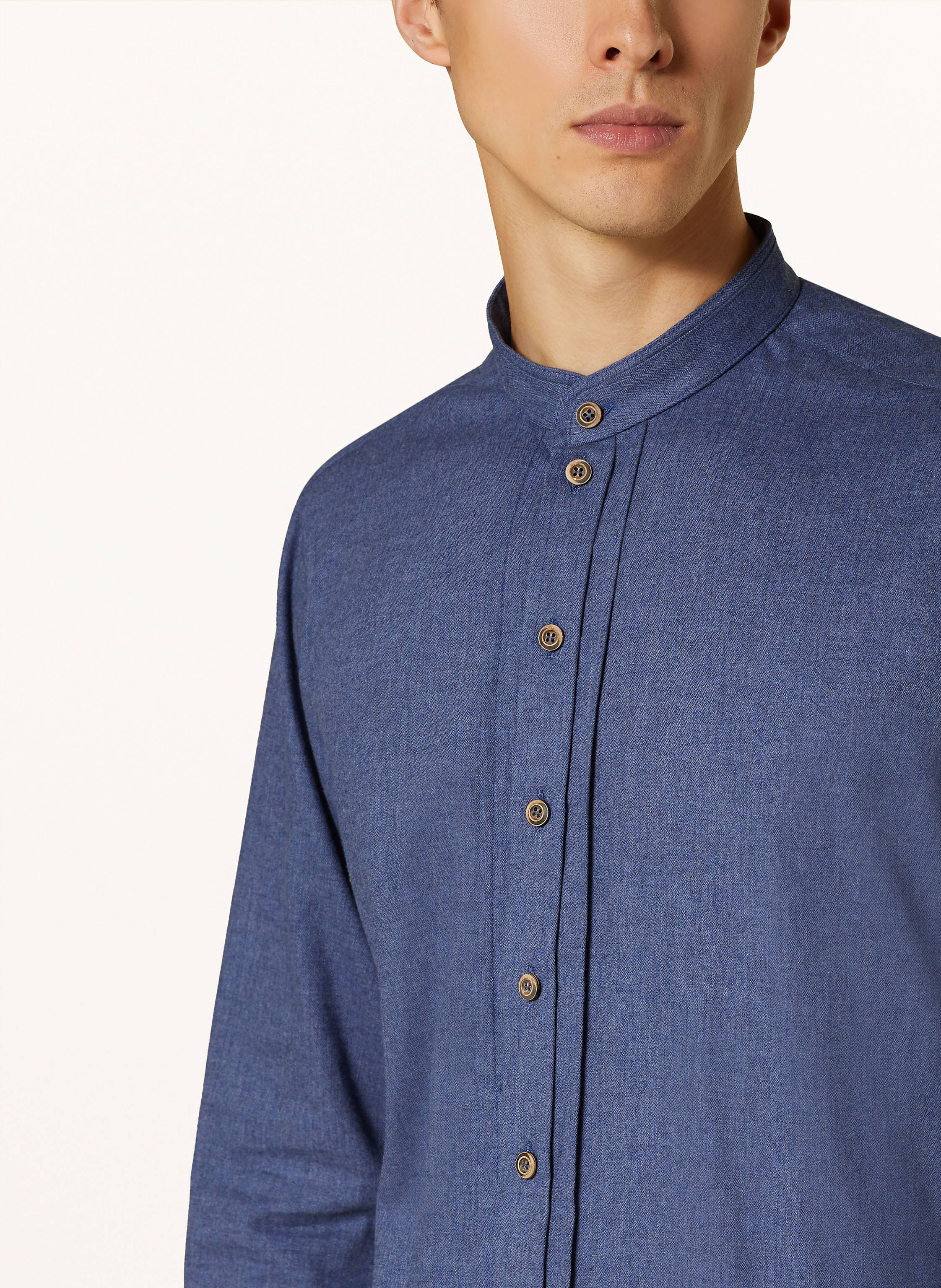 Thumbnail - Grasegger Trachtenhemd Kissing Extra Slim Fit Mit Stehkragen blau