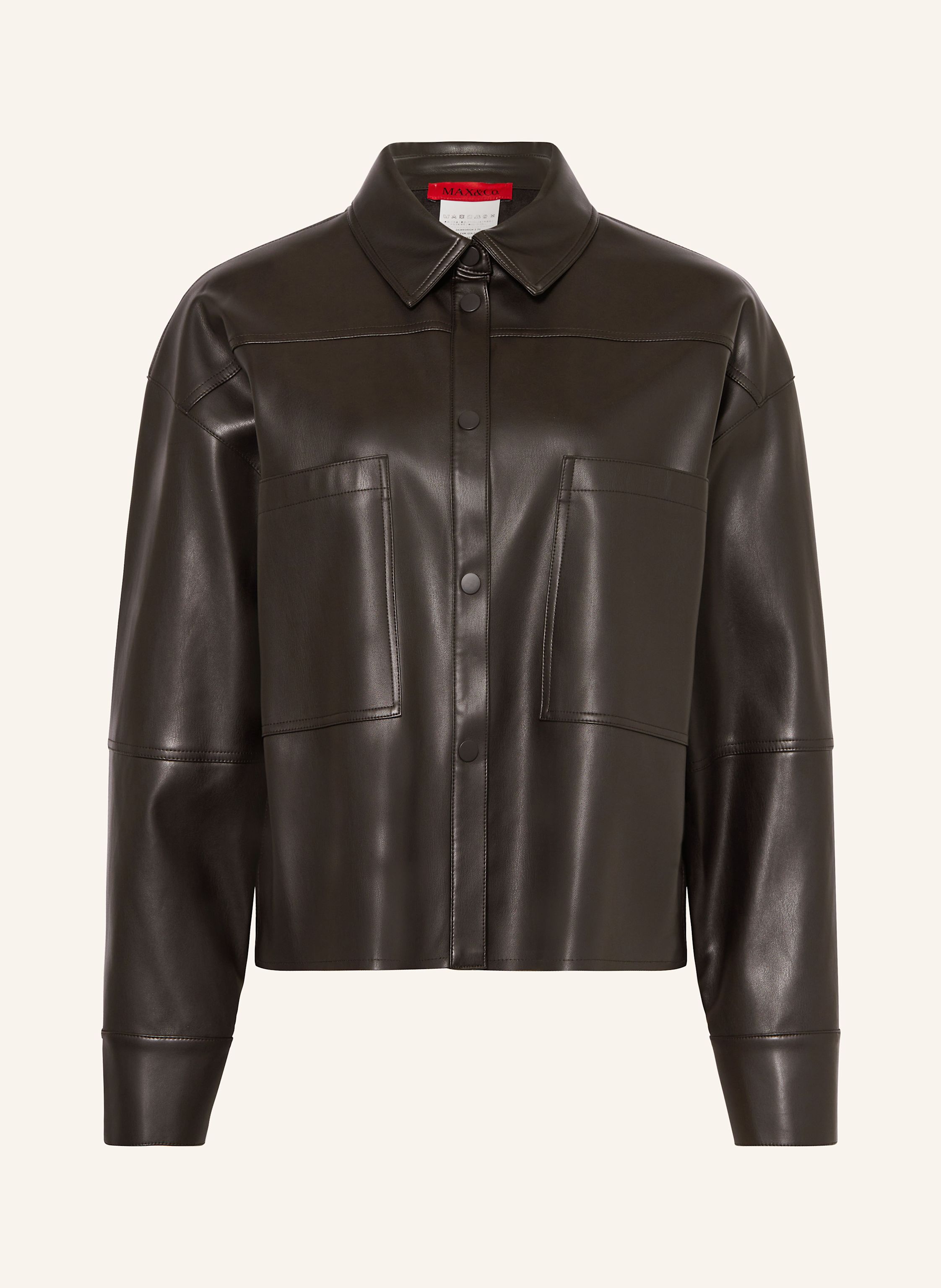 MAX Co. SAND jacket in leather look in dark brown