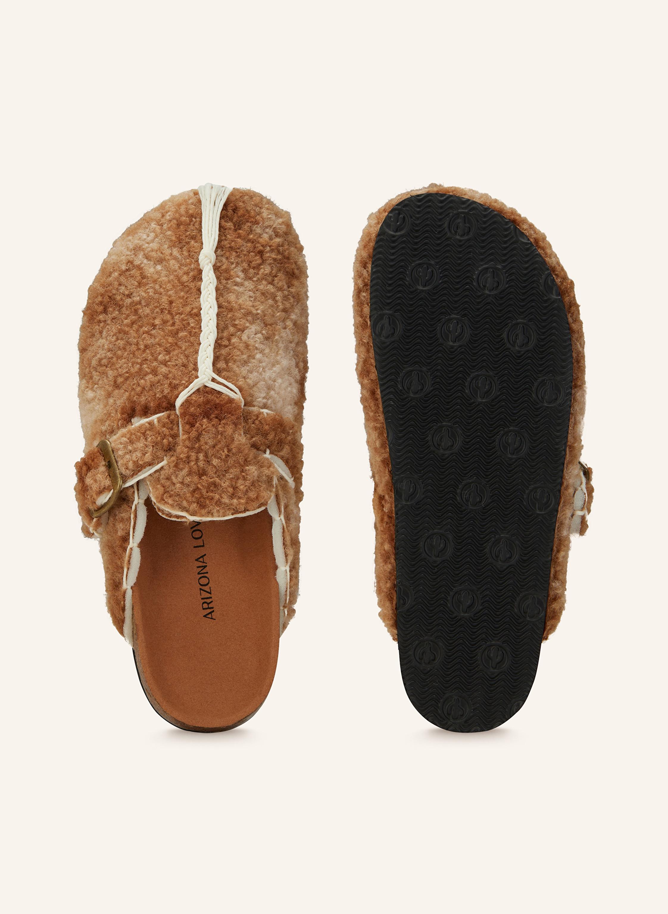 Thumbnail - Arizona Love Mules Mit Teddyfell beige