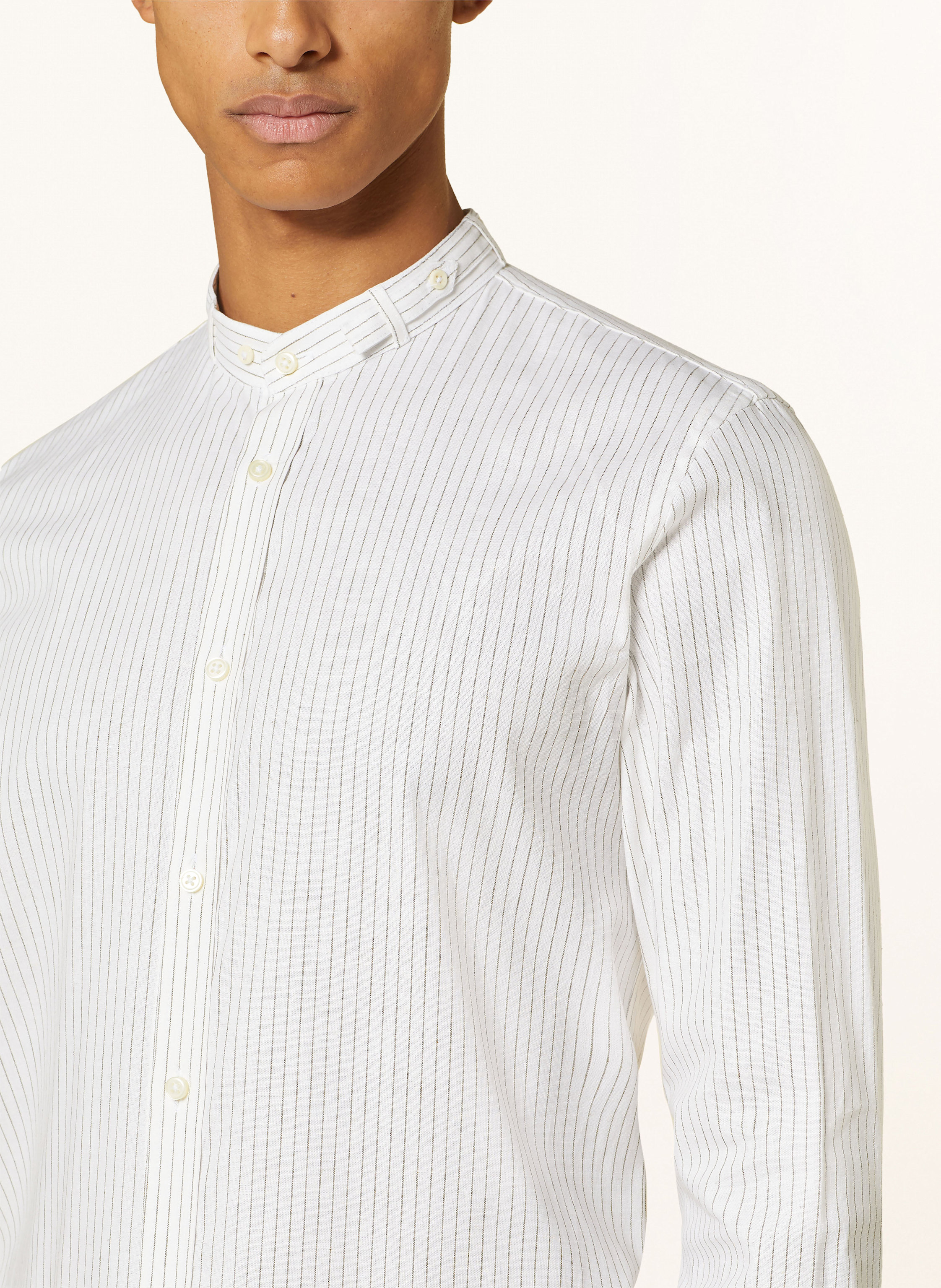 Thumbnail - Gottseidank Trachtenhemd Lenz Slim Fit Mit Stehkragen weiss