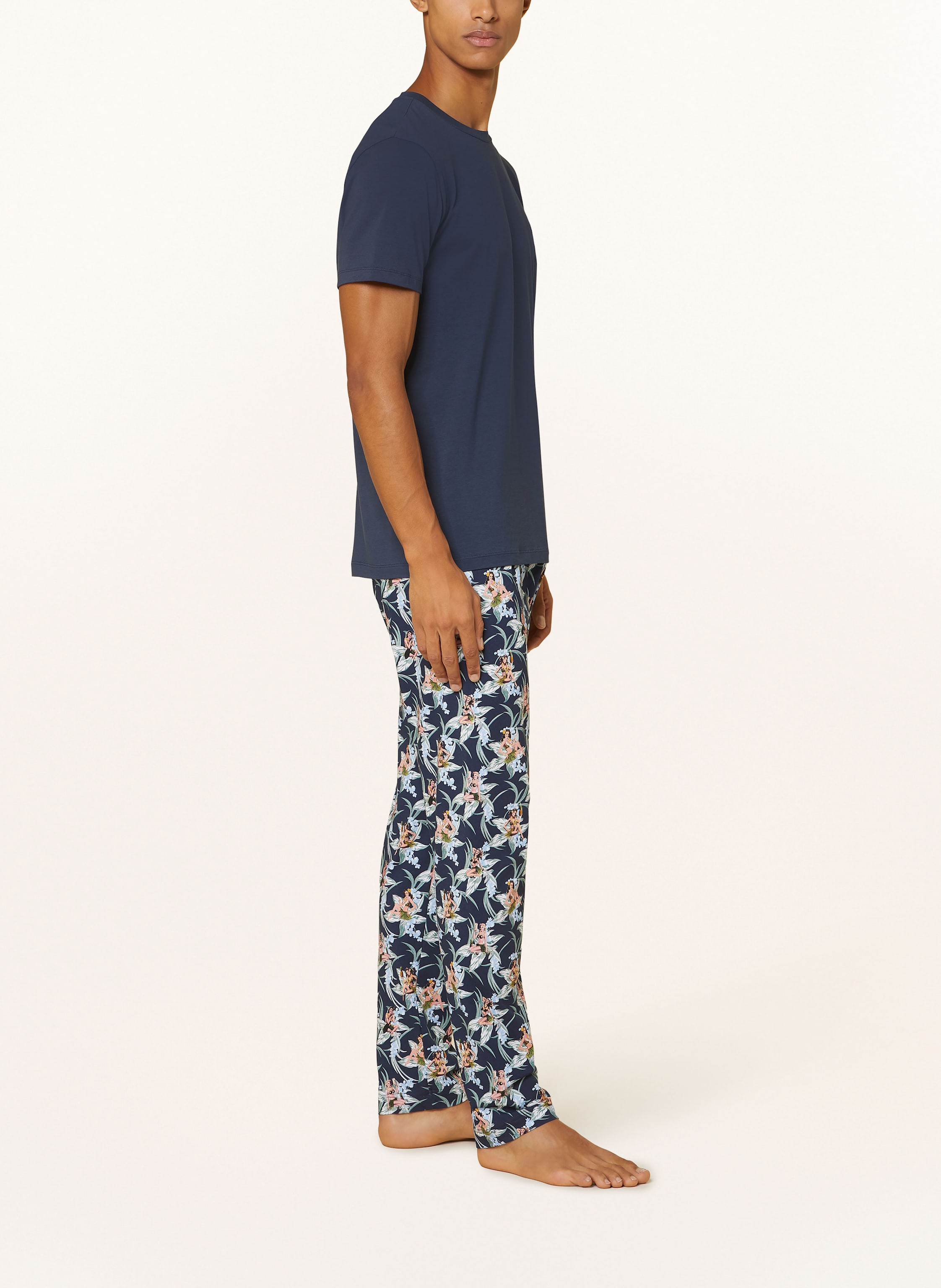 Thumbnail - Mey Schlafhose Serie Tropical Bliss blau