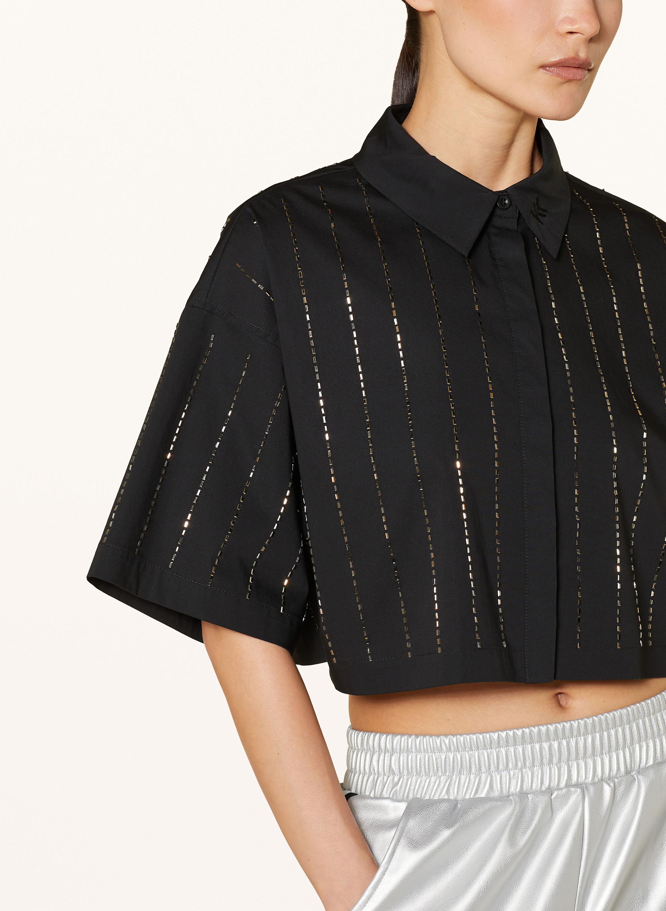 Thumbnail - Karo Kauer Cropped-Hemdbluse schwarz