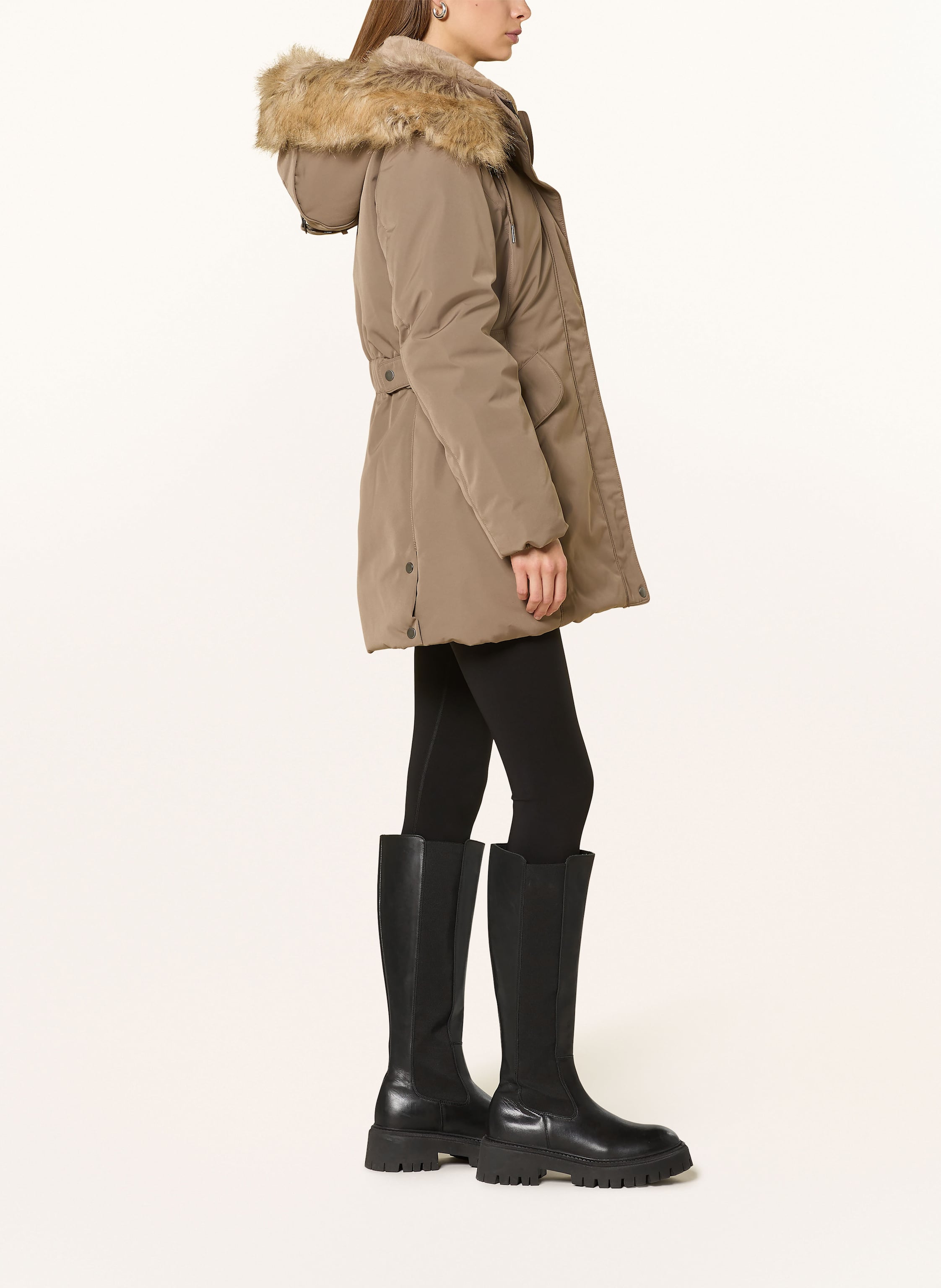 Thumbnail - Only Parka Mit Abnehmbarer Kapuze Und Kunstfell braun
