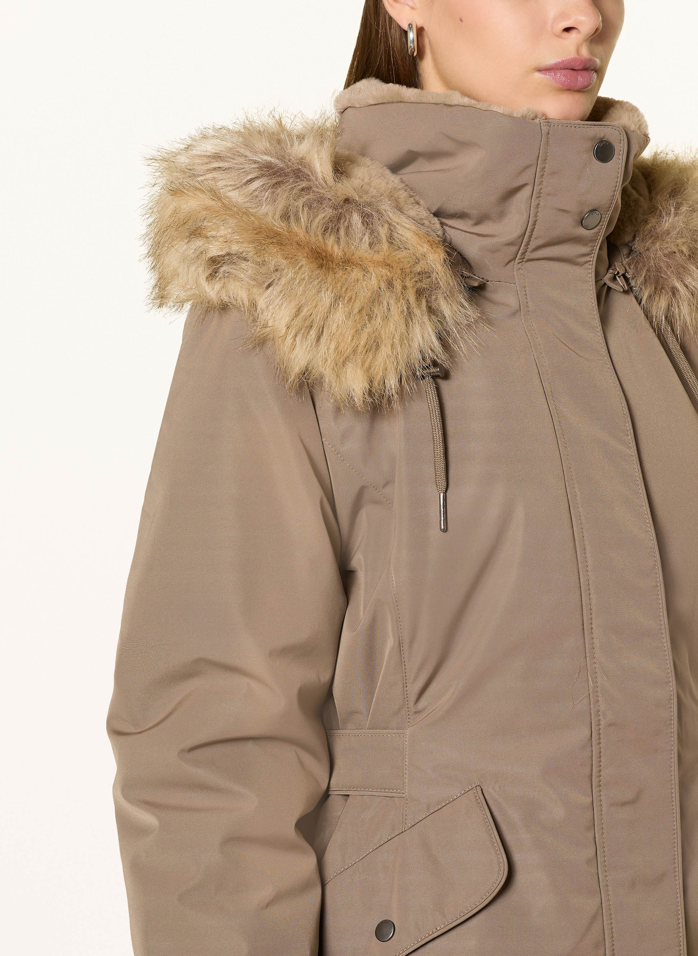 Thumbnail - Only Parka Mit Abnehmbarer Kapuze Und Kunstfell braun