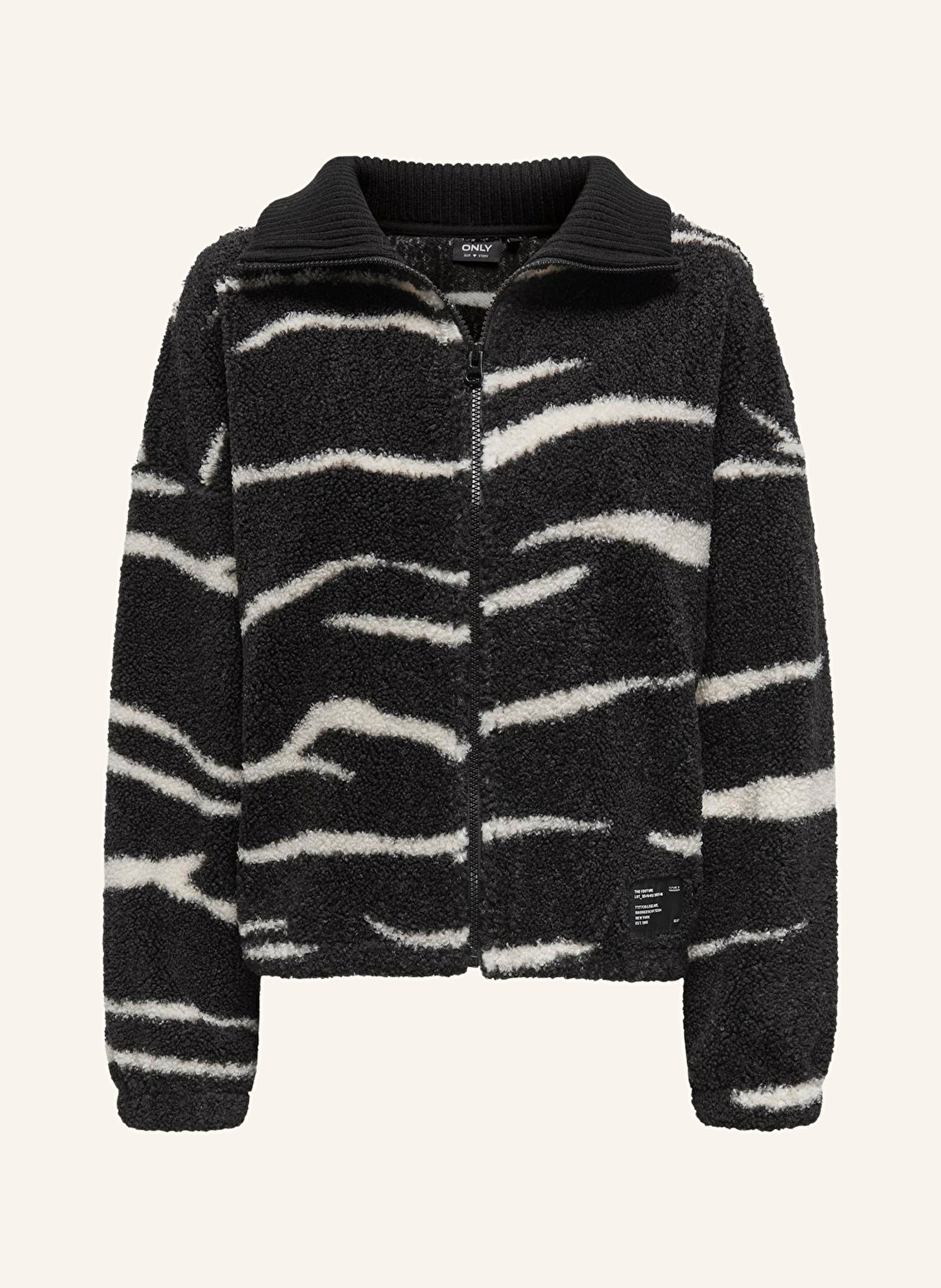 Black teddy jacket cropped new arrivals